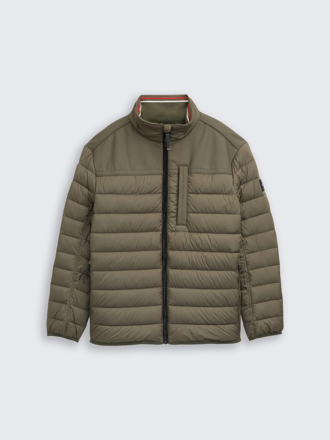 Plus Size - Hybrid Steppweste mit Stehkragen - faded leaf green - Vorder-Produkt-Ansicht