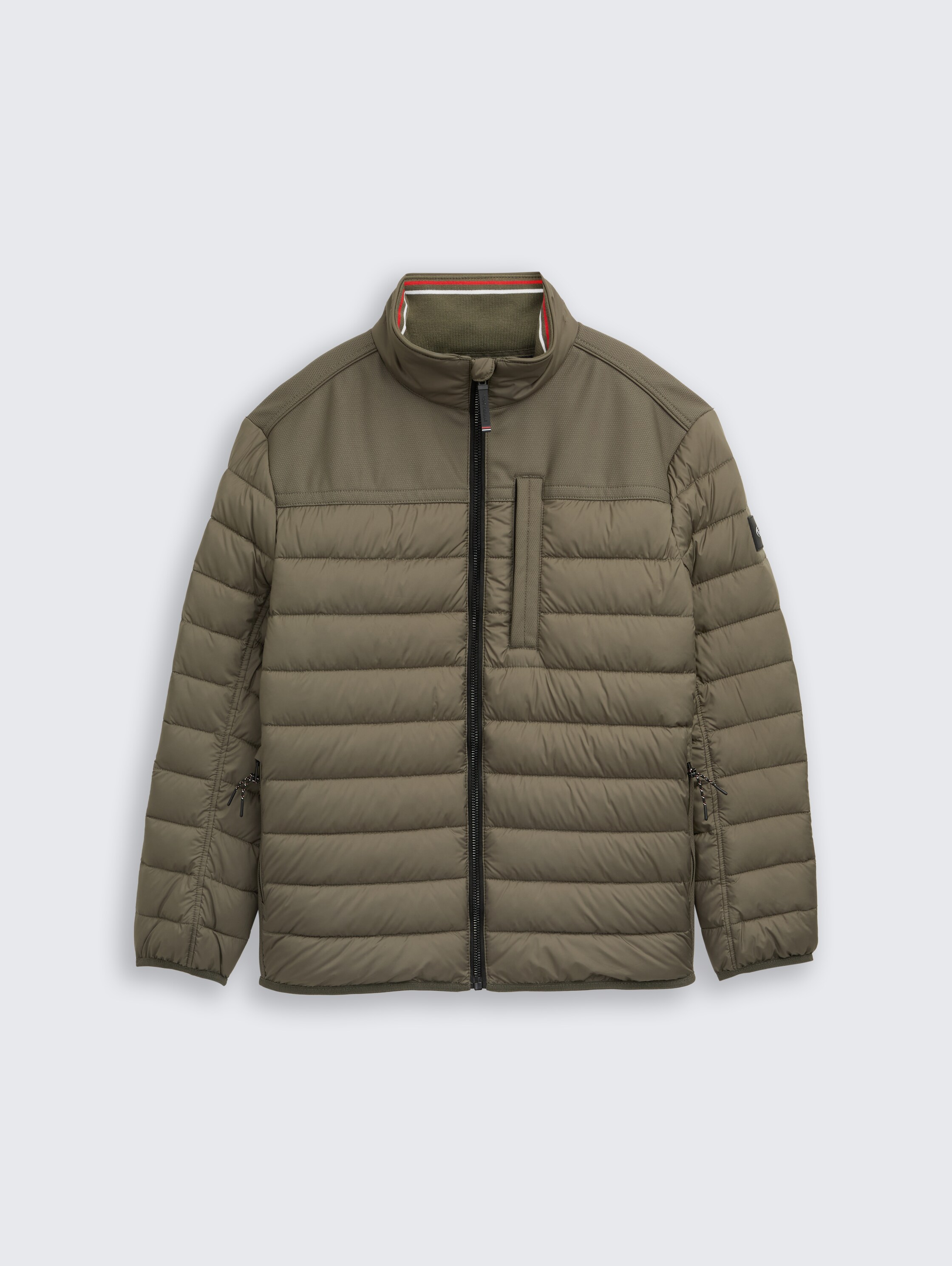 Plus Size - hybrid quilted waistcoat with stand-up collar - faded_leaf_green - 