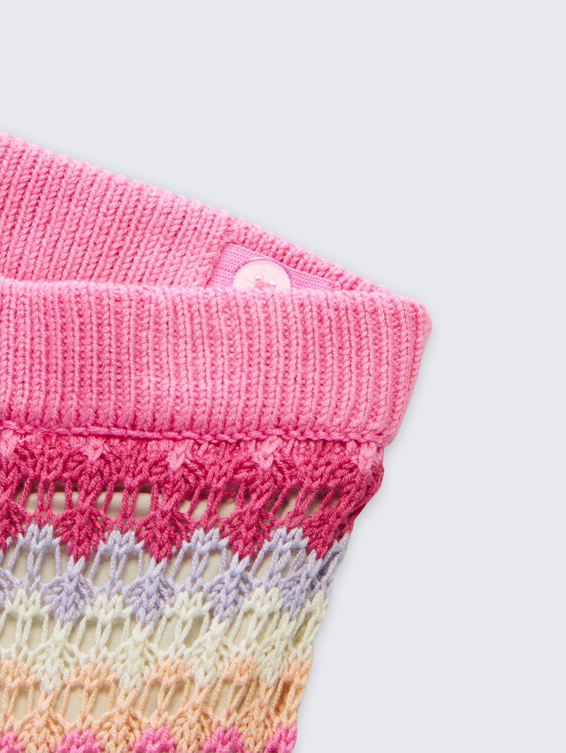 Wide Leg Strickhose mit Streifen - multicolor stripe - Detail-Model-Ansicht