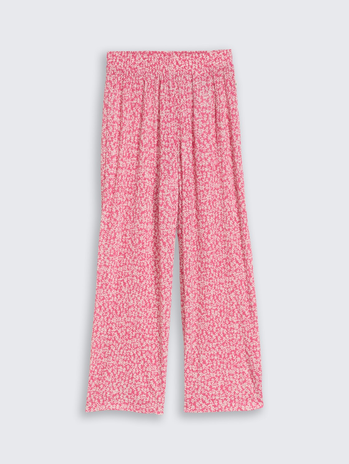 Wide Leg Hose mit Struktur - small pink flower print - Vorder-Produkt-Ansicht