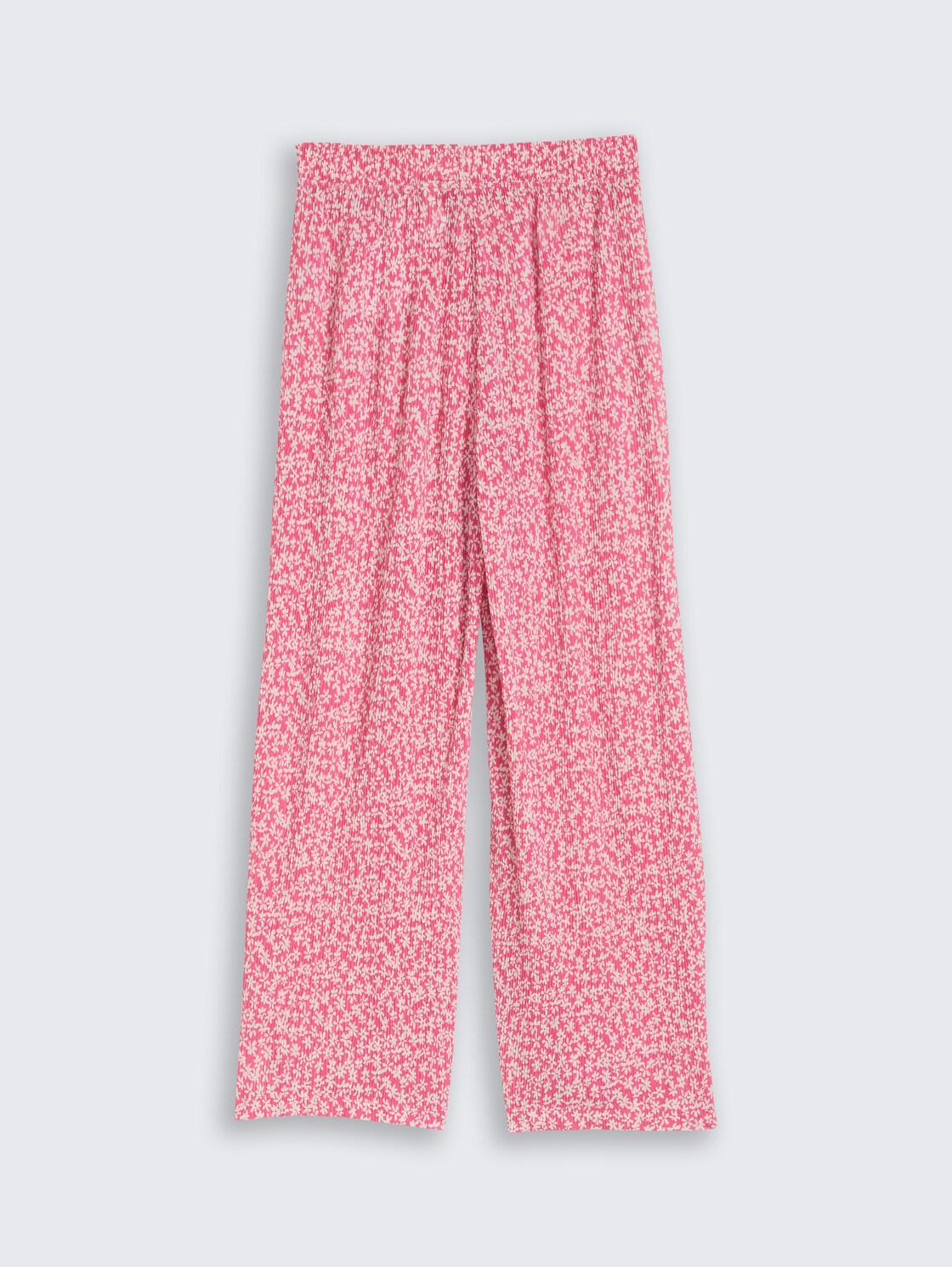 Wide Leg Hose mit Struktur - small pink flower print