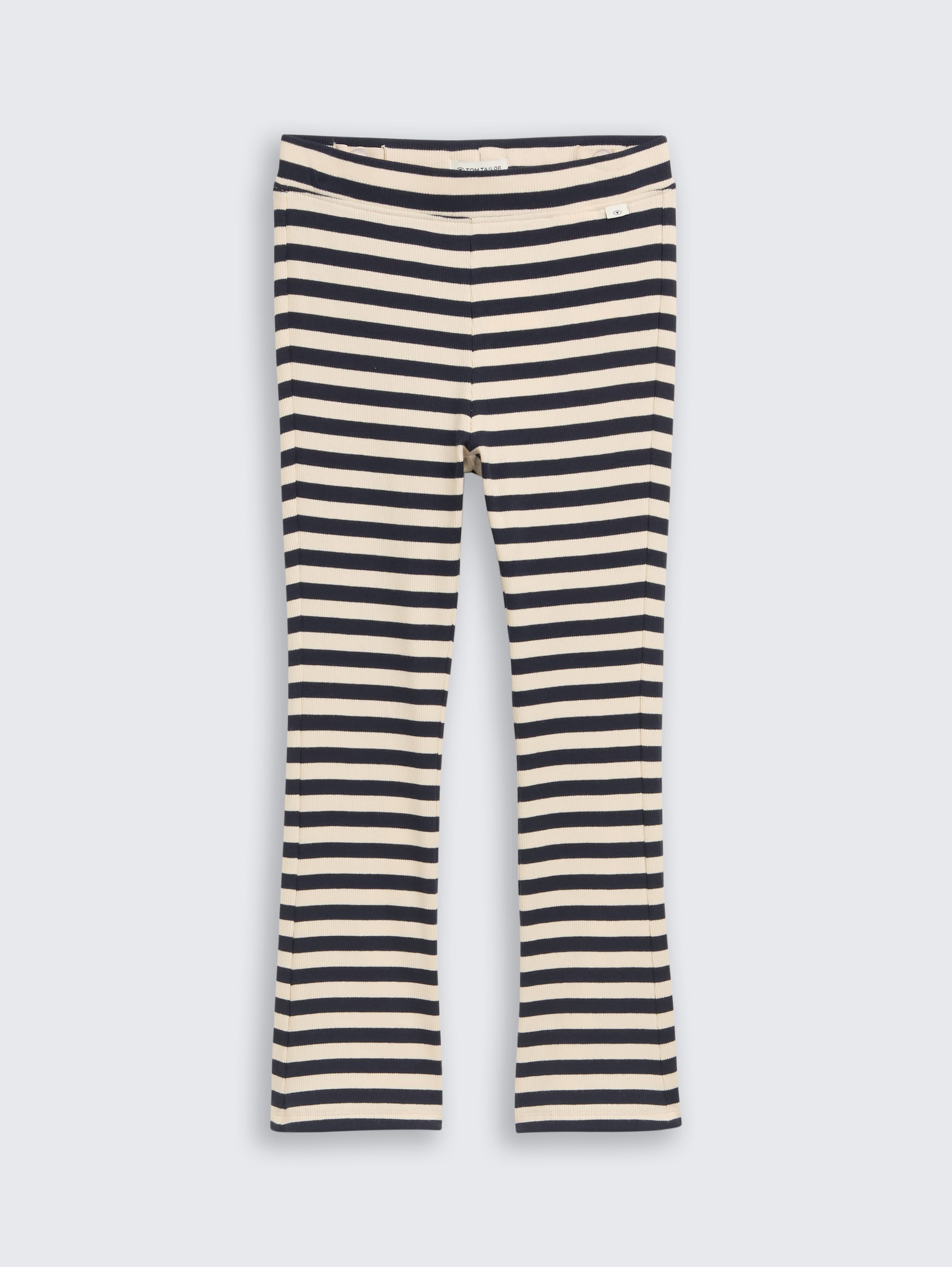 Leggings évasés à rayures - dark blue off white stripe