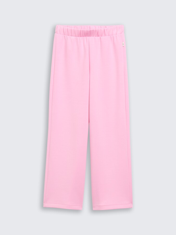 Wide leg scuba broek door Mini Girls, lovely pink