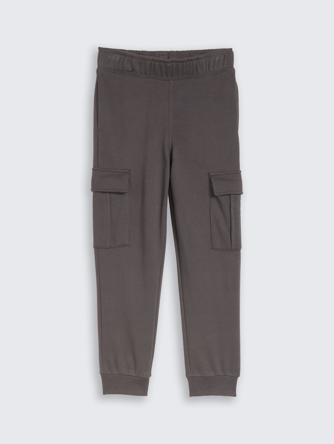 Cargo joggingbroek door Mini Boys, dark urban grey