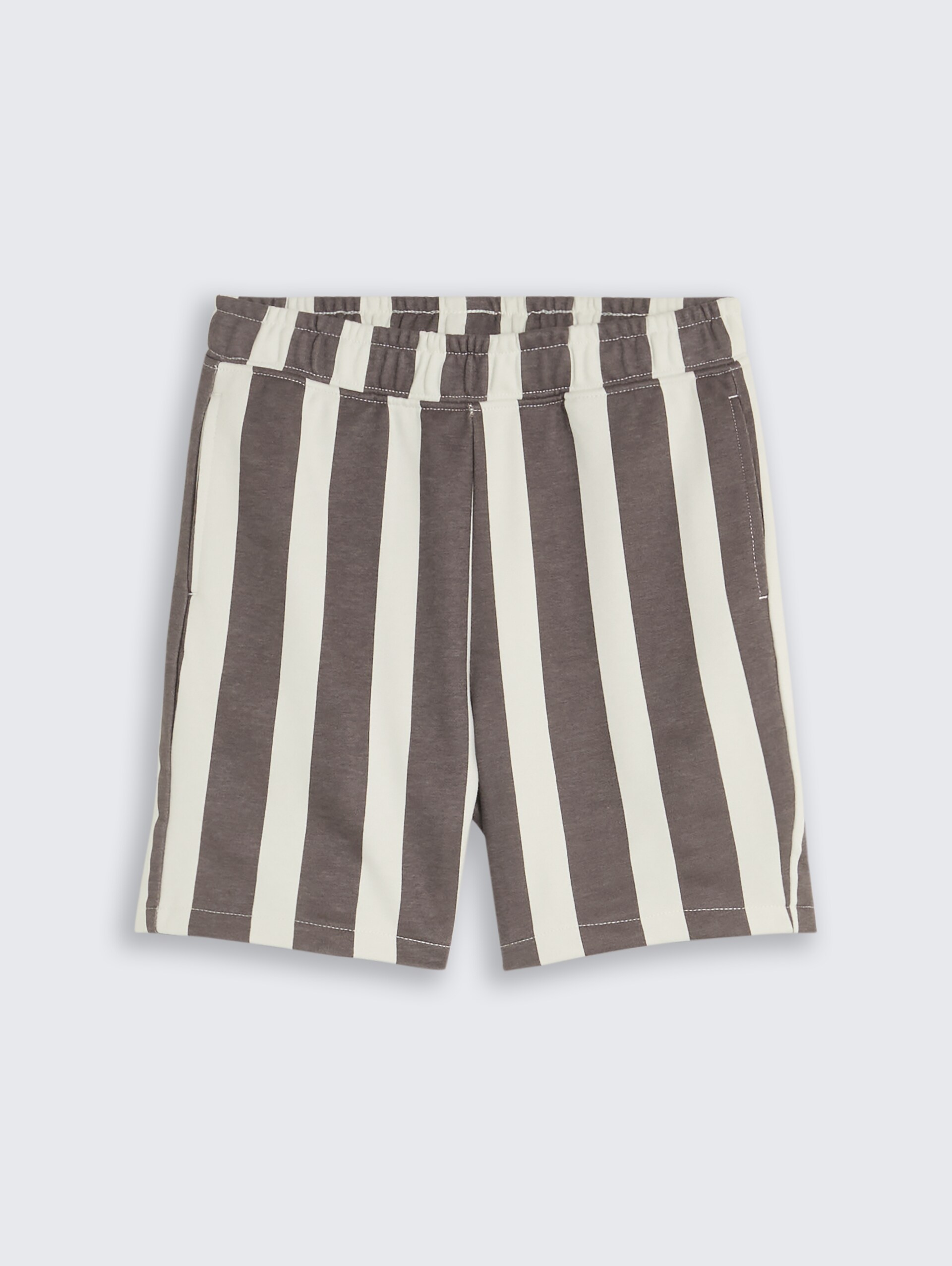 Sweatshorts met patroon - grey off white vertical stripe