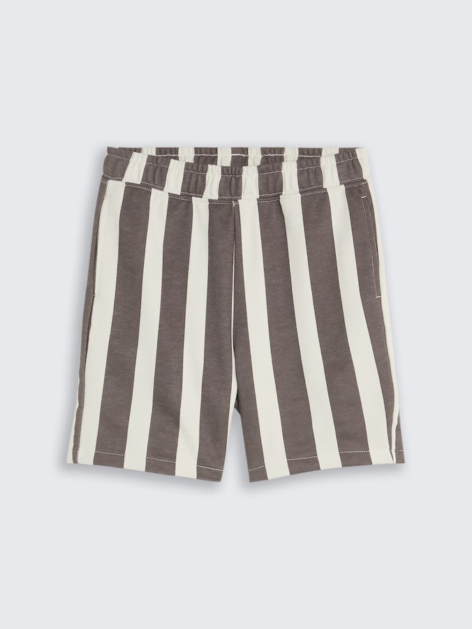 Short de jogging à motif par Mini Boys, grey off white vertical stripe