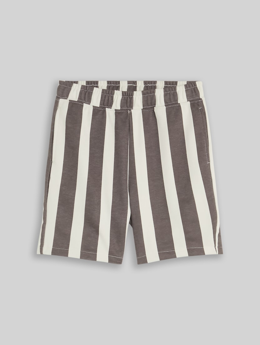 Sweat-Shorts mit Muster von Mini Boys, grey off white vertical stripe