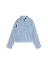 Selected, Boxy-fit shirt blouse with embroidery by Tom Tailor, blue