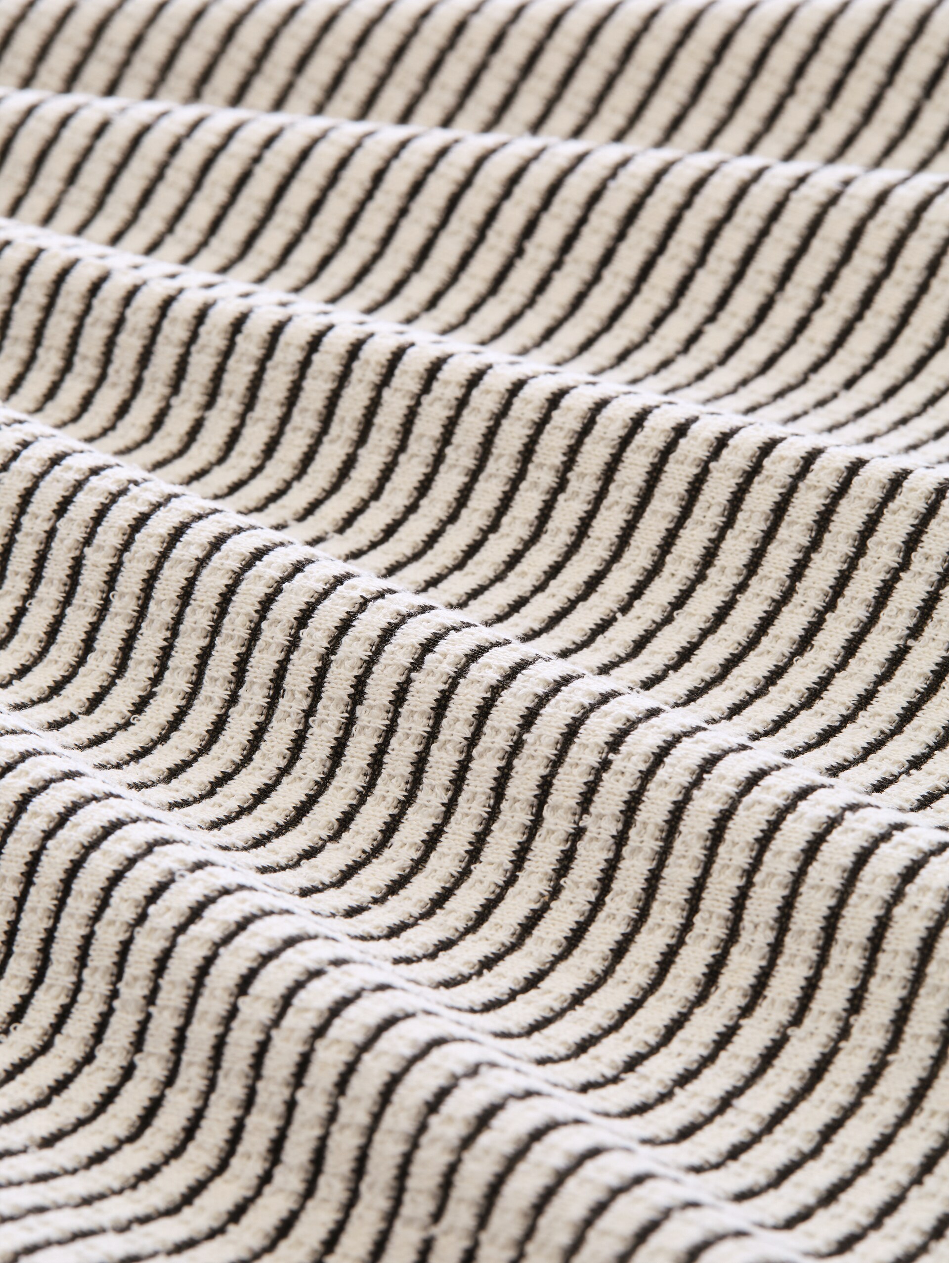 Getailleerd jacquard blazer-vest - white black knit stripe