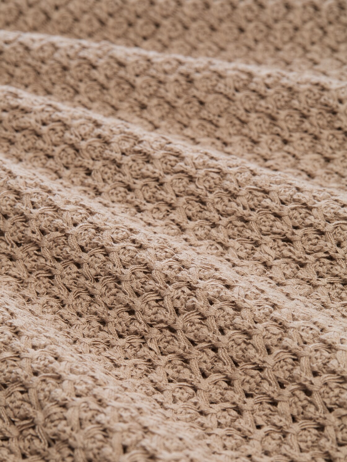 Plus Size - Loose Fit Strickpullover mit Lochmuster - soft taupe grey - Material-Ansicht