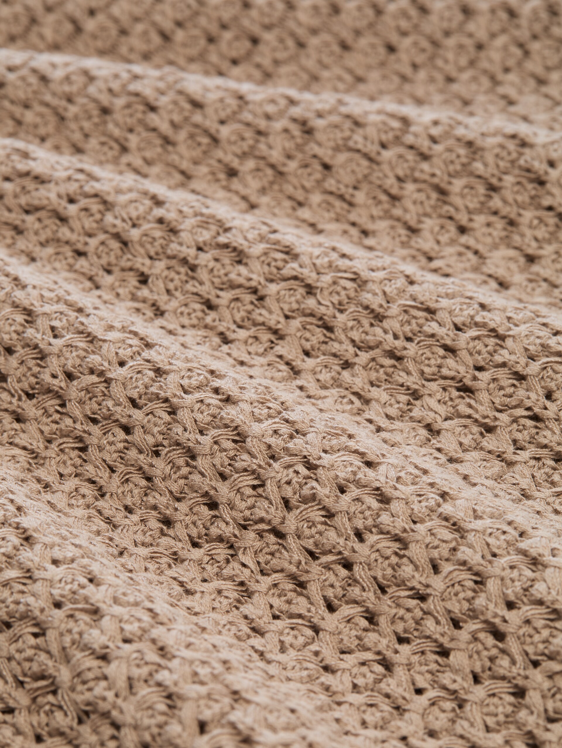 Plus Size - loose fit knitted jumper with eyelet pattern - soft taupe grey - Material view