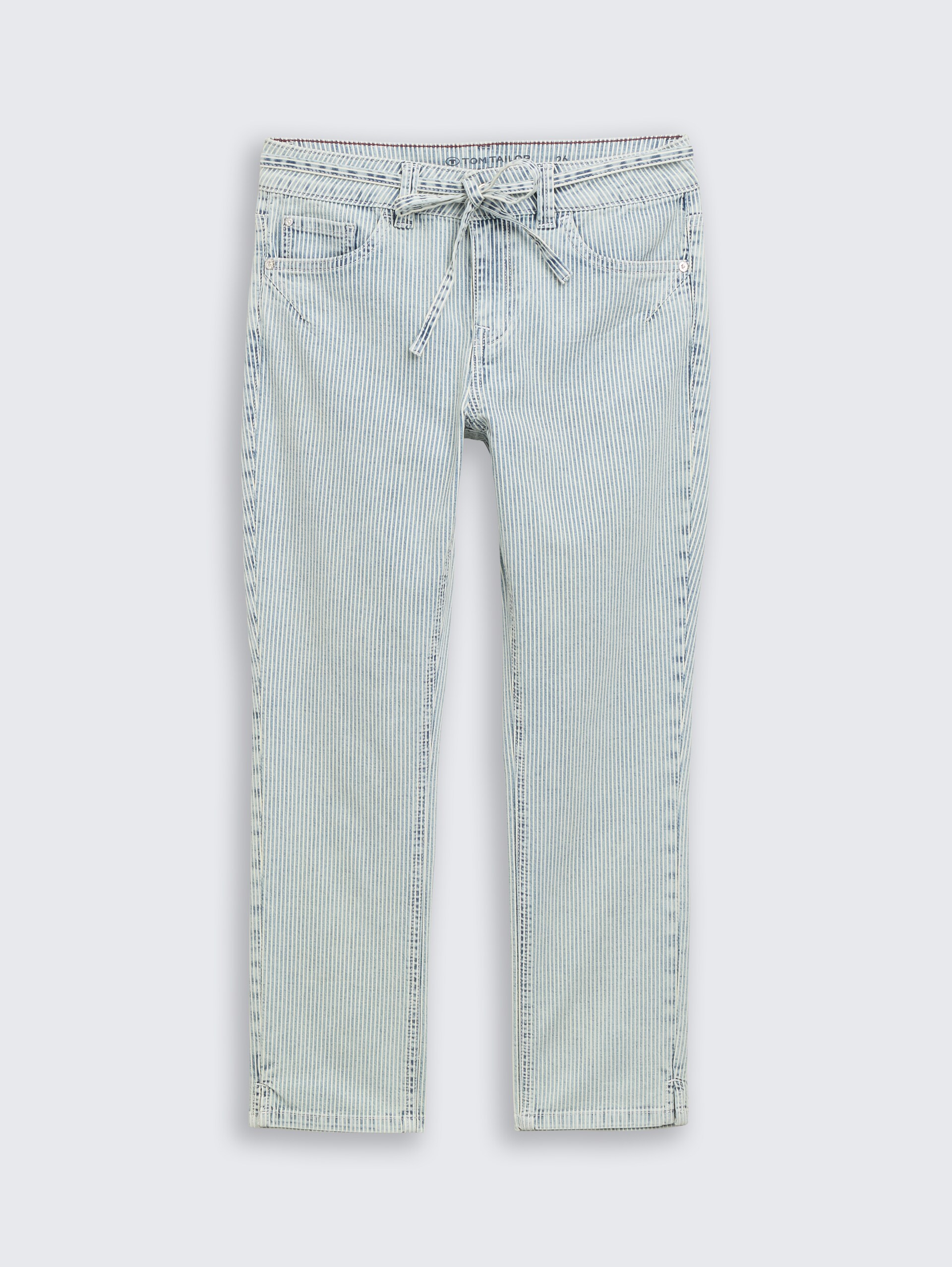 TTLENE SLIM CROPPED Jeans mit Streifenmuster - denim offwhite stripe - Vorder-Produkt-Ansicht