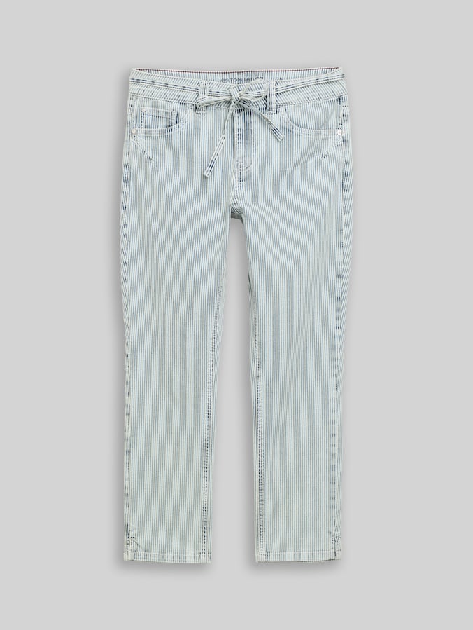 TTLENE SLIM CROPPED jeans with striped pattern by Women, denim offwhite stripe