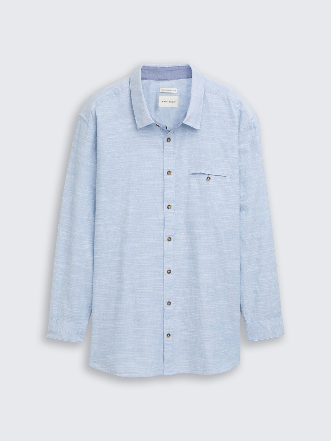 Plus Size - Regular Fit Hemd mit Turn-Up-Funktion - blue petrol structure - Vorder-Produkt-Ansicht