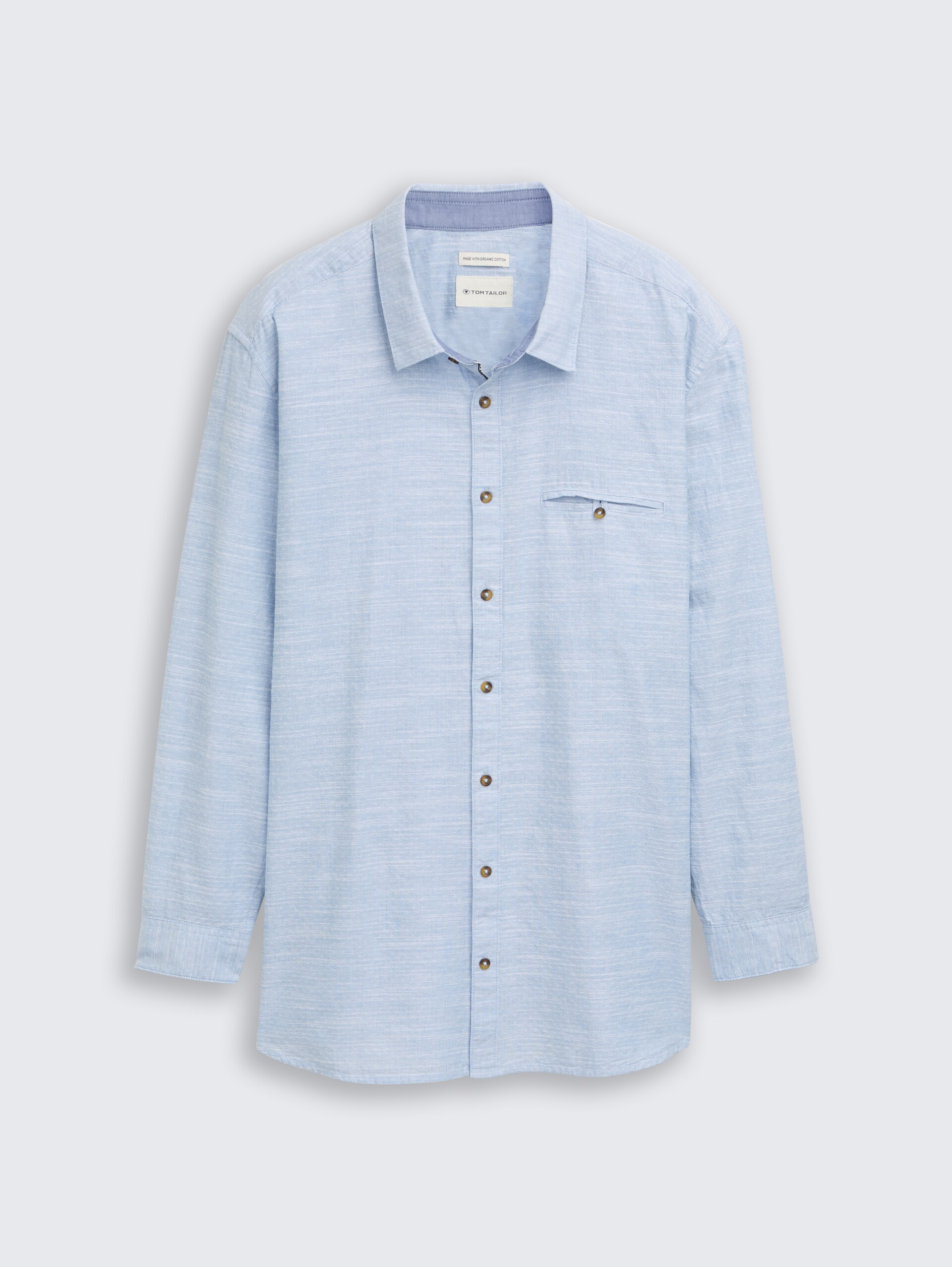 Plus Size - Regular Fit Hemd mit Turn-Up-Funktion - blue petrol structure - Vorder-Produkt-Ansicht
