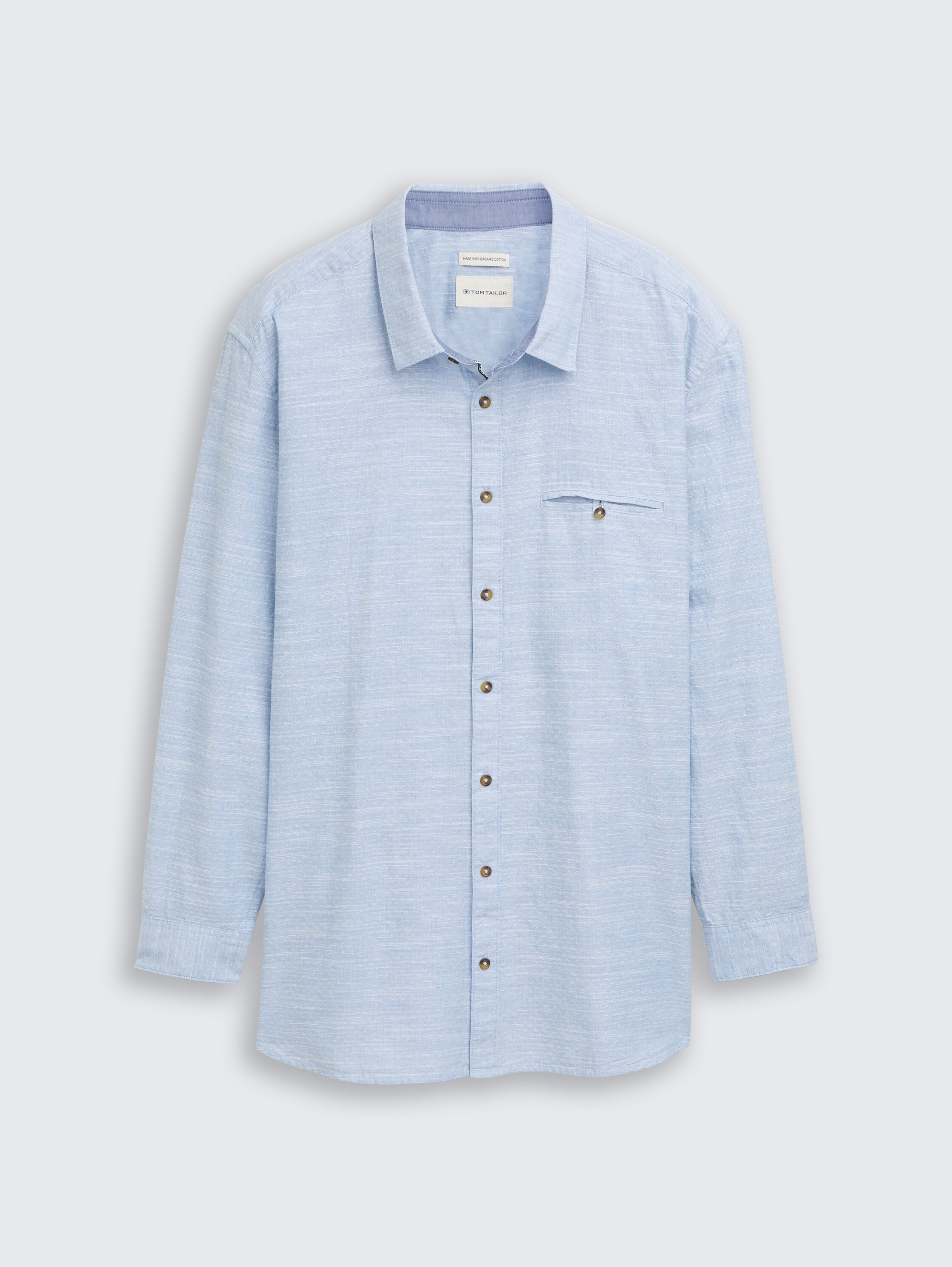 Plus Size - Regular Fit Hemd mit Turn-Up-Funktion - blue petrol structure - Vorder-Produkt-Ansicht