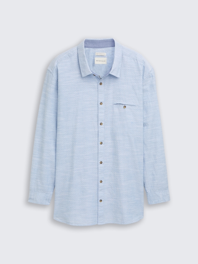 Plus Size - Regular Fit Hemd mit Turn-Up-Funktion von Men Plus Size, blue petrol structure
