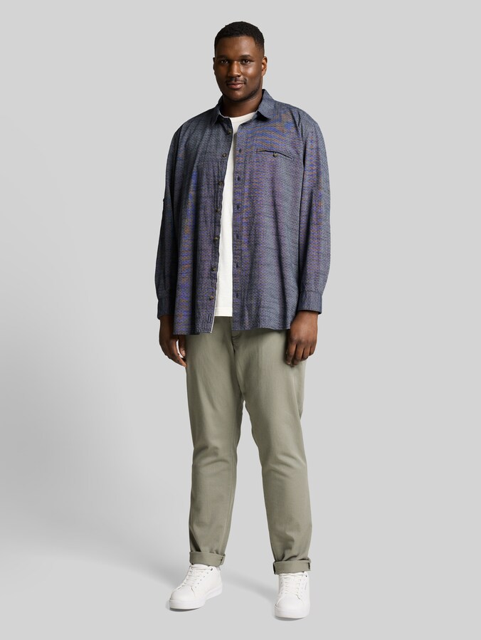 TOM TAILOR Uomini Plus Size Henley - Maglietta con effetto