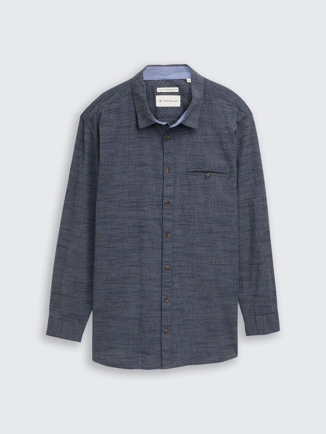 Plus Size - Regular Fit Hemd mit Turn-Up-Funktion - navy blue structure - Vorder-Produkt-Ansicht