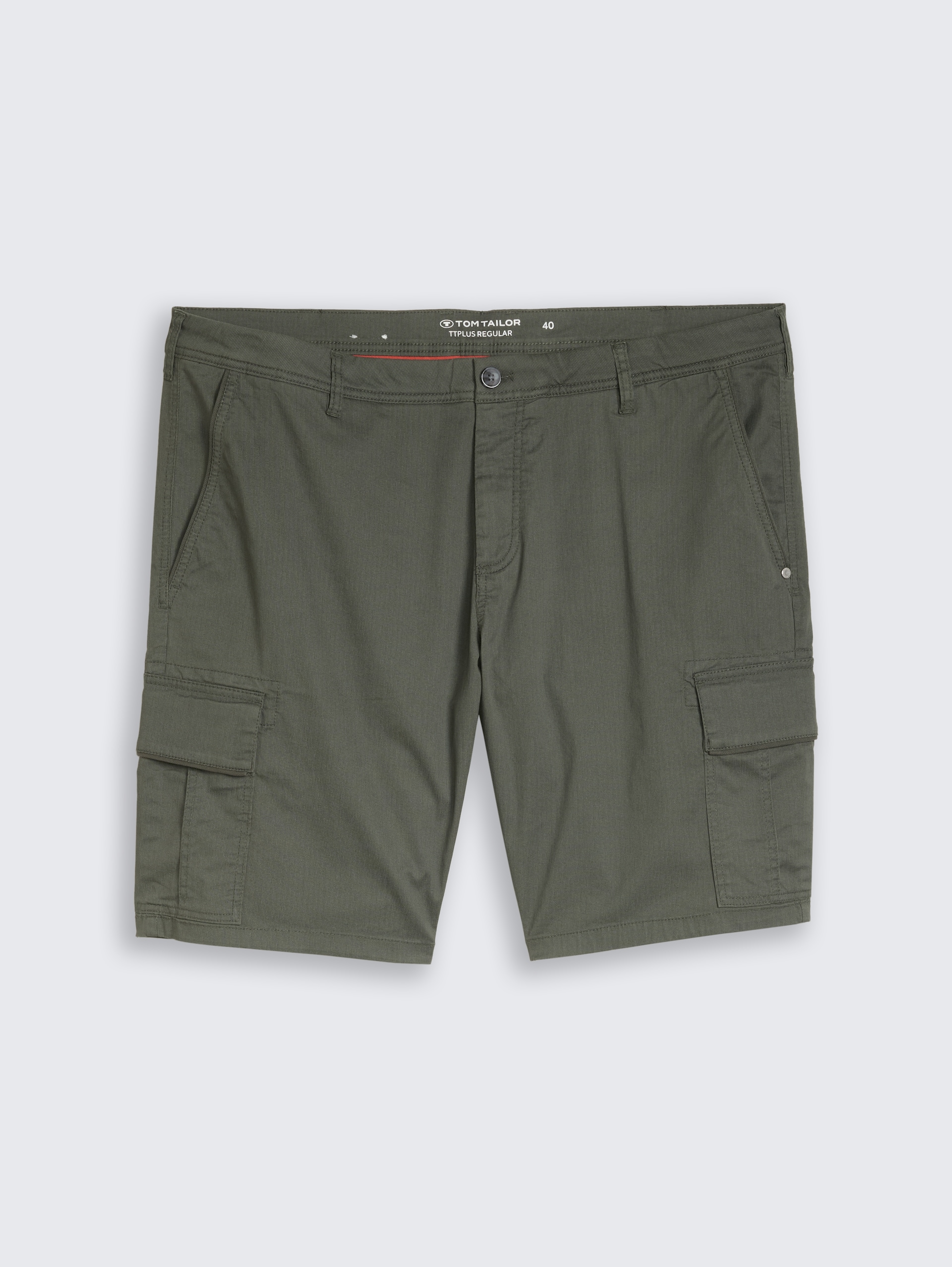 Plus Size - TTPLUS REGULAR Cargo Shorts - khaki mini geometric print - Vorder-Produkt-Ansicht