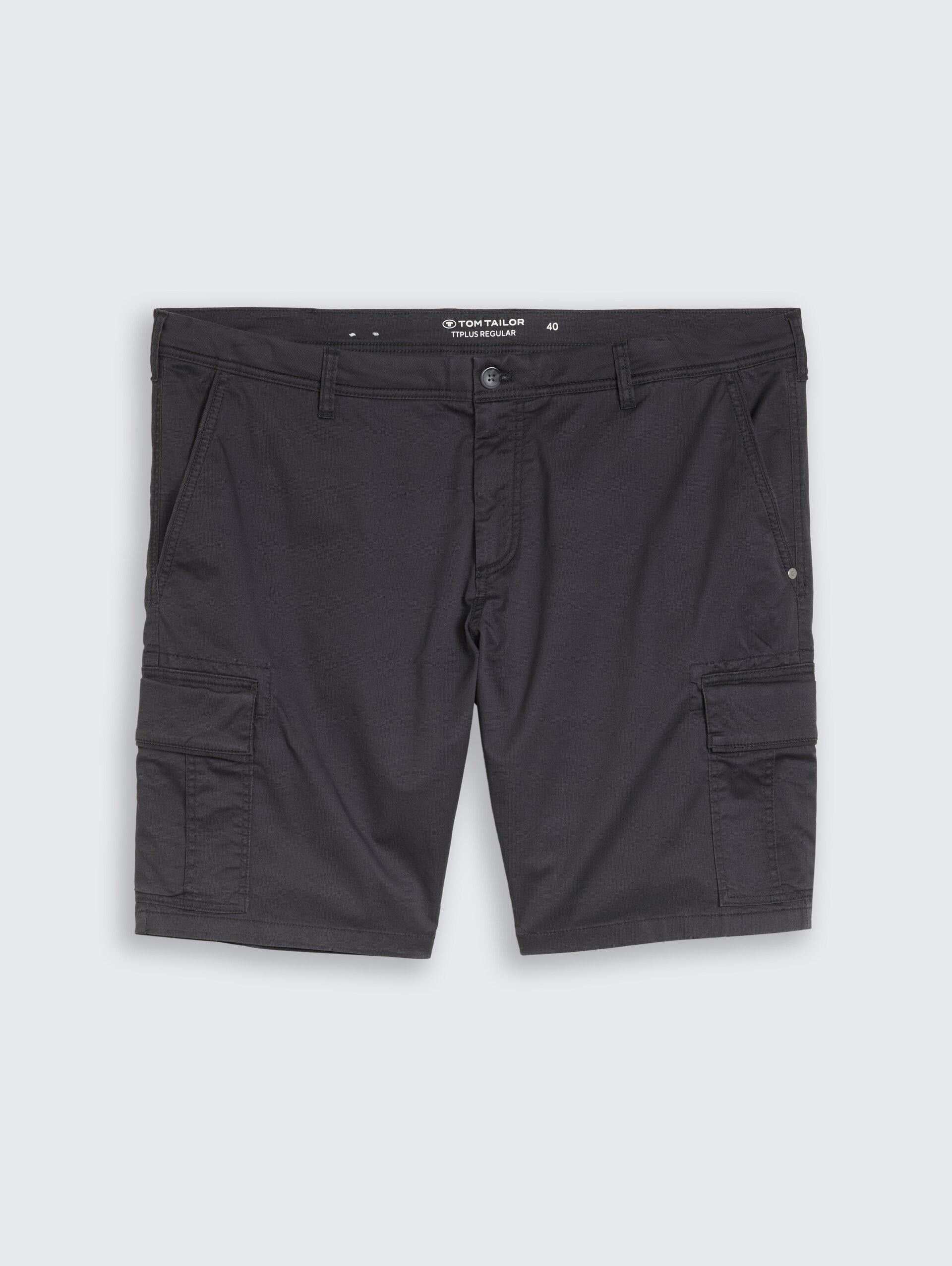Plus Size - TTPLUS REGULAR Cargo-short - grey mini geometric print - Product vooraanzicht