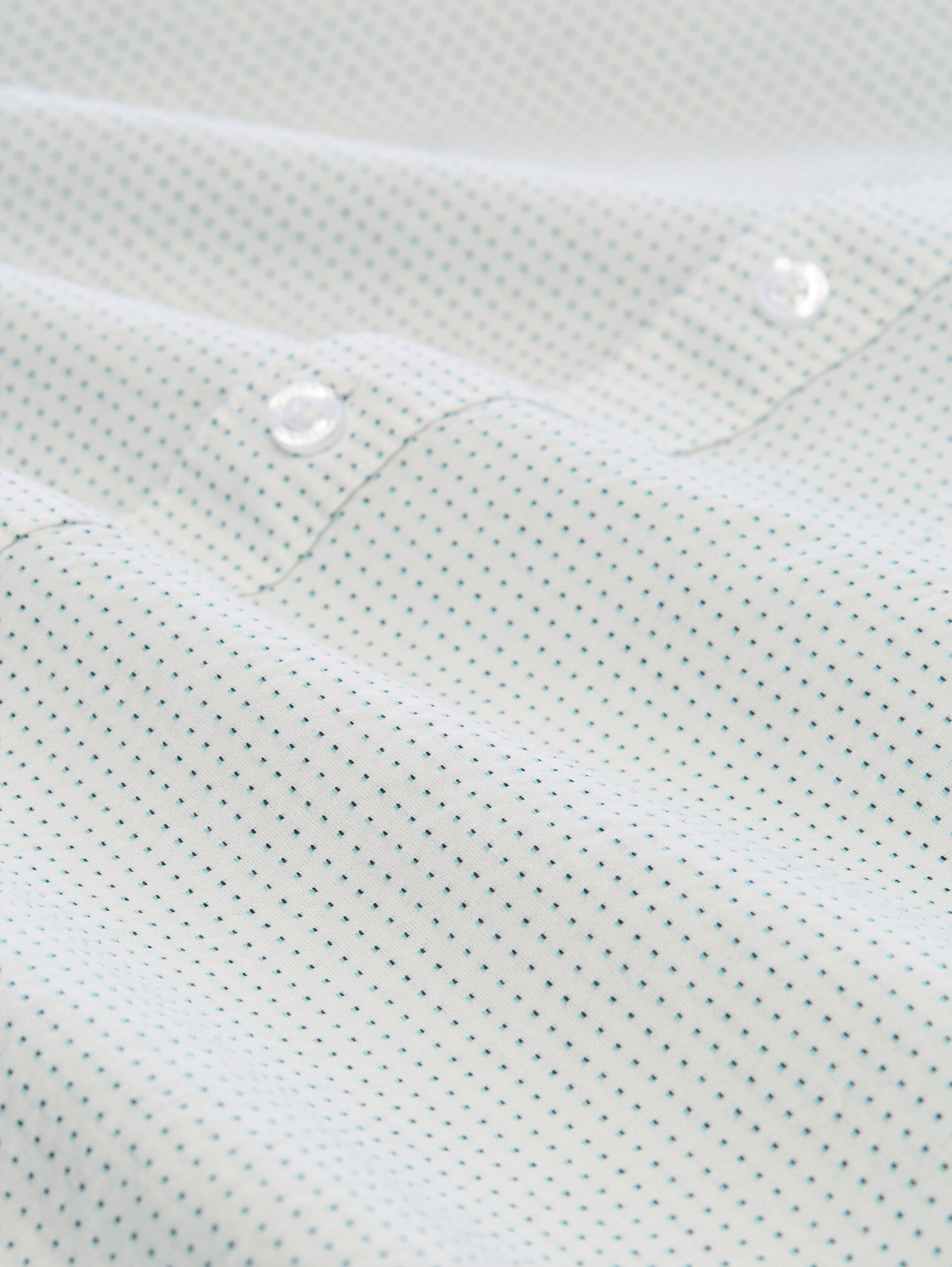 Plus Size - Regular Fit katoenen shirt met korte mouwen - gardenia_white_dot_structure - 