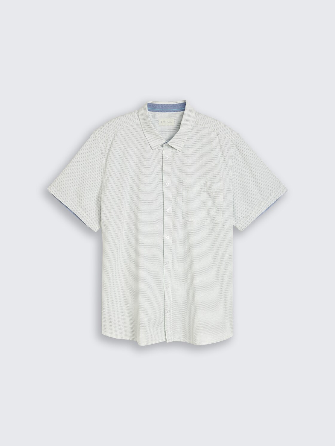 Plus Size - Regular Fit Kurzarmhemd aus Baumwolle - gardenia white dot structure - Vorder-Produkt-Ansicht