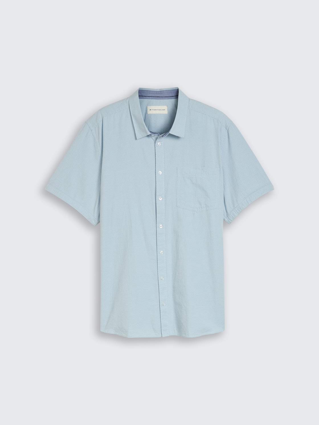 Plus Size - Regular Fit Kurzarmhemd aus Baumwolle - light blue dot structure - Vorder-Produkt-Ansicht