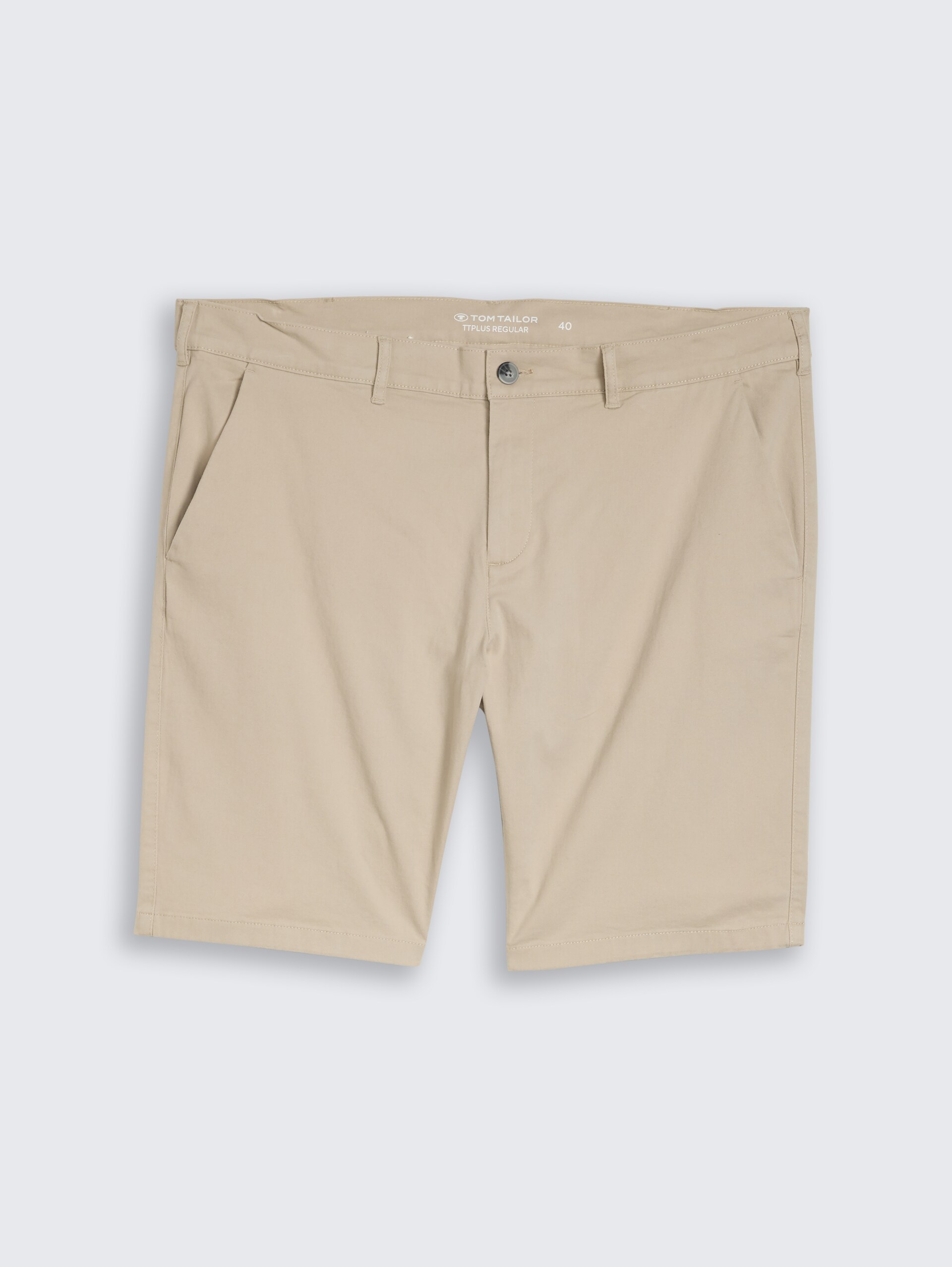 Plus Size - Slim chino short - Cashew Beige - Product vooraanzicht