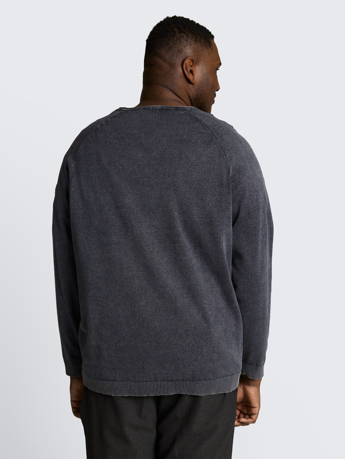 Plus Size - Strickpullover aus Baumwolle - sky captain blue