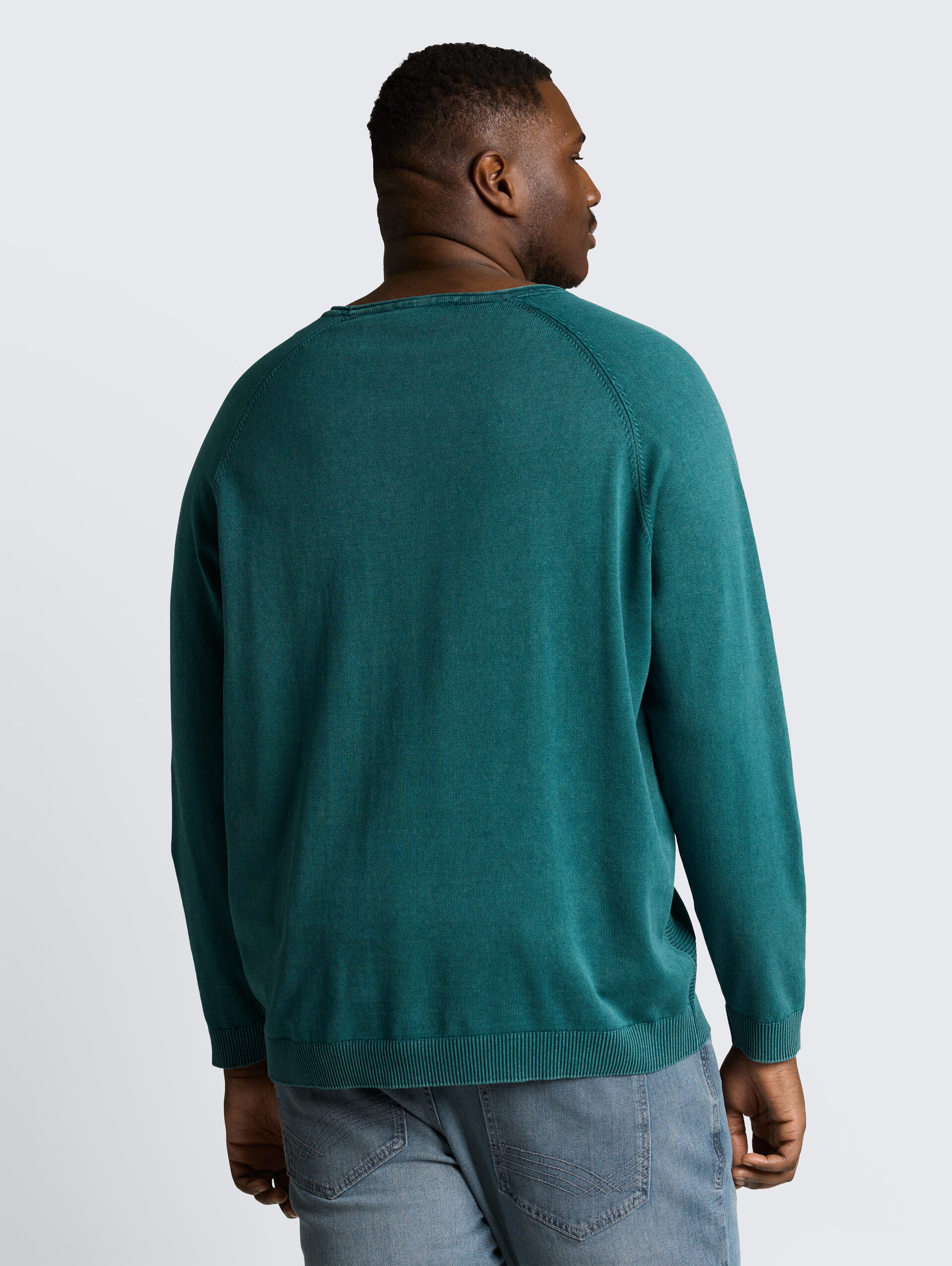 Plus Size - Strickpullover aus Baumwolle - Deep Meadow Green