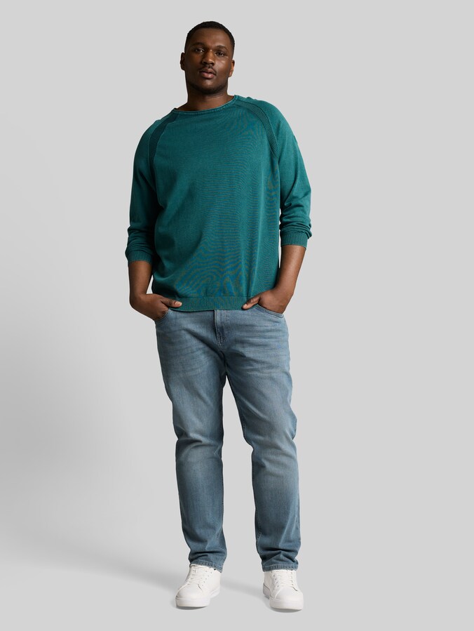 Plus Size - Pull en maille en coton par Men Plus Size, Deep Meadow Green