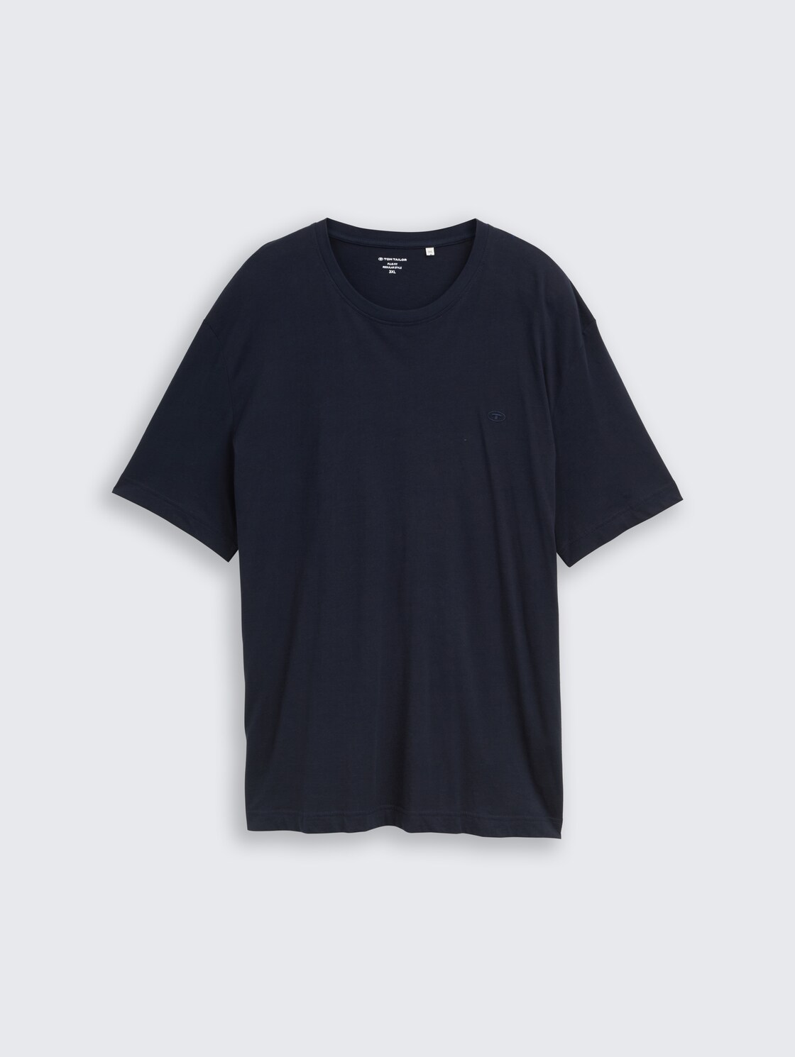 Plus Size - T-Shirt mit Logo-Stickerei - sky captain blue - Vorder-Produkt-Ansicht