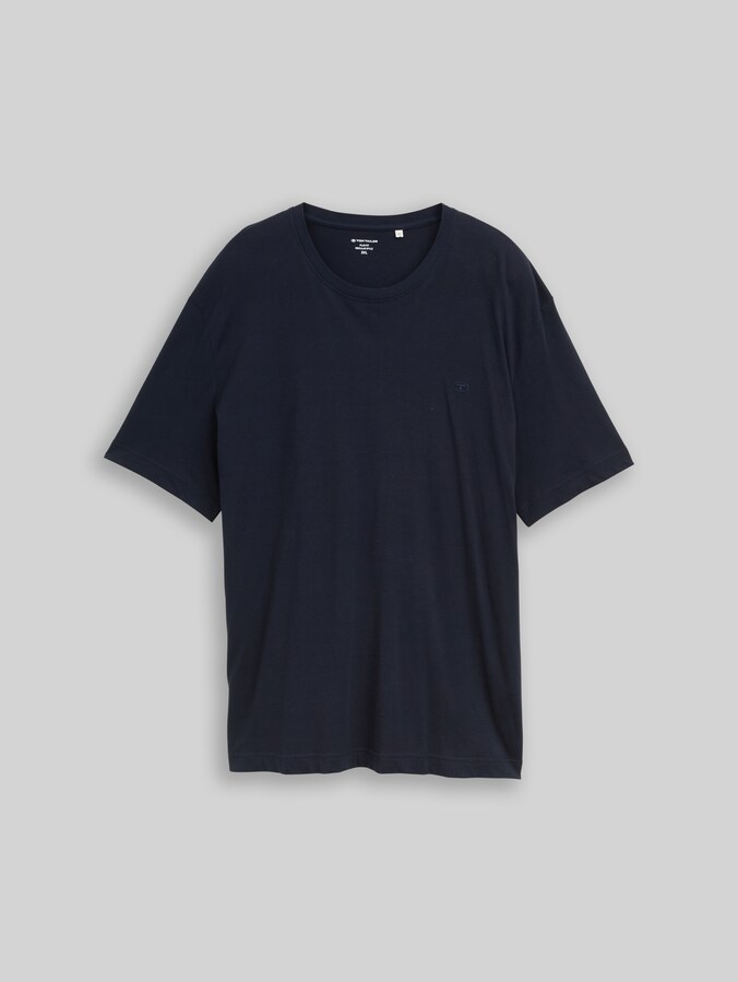 Plus Size - T-shirt met geborduurd logo door Men Plus Size, sky captain blue