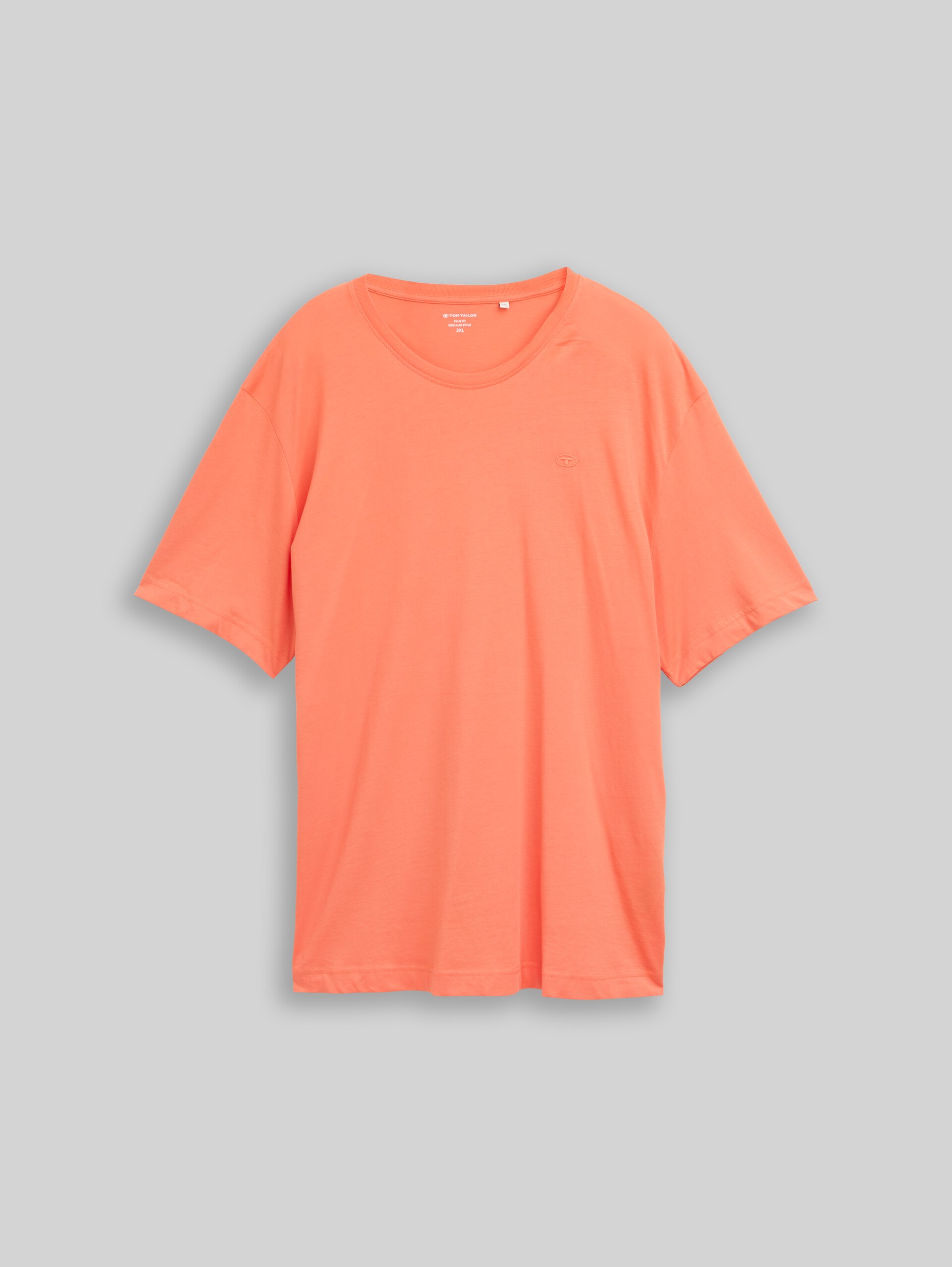 Plus Size - T-Shirt mit Logo-Stickerei - Wild Coral - Vorder-Produkt-Ansicht