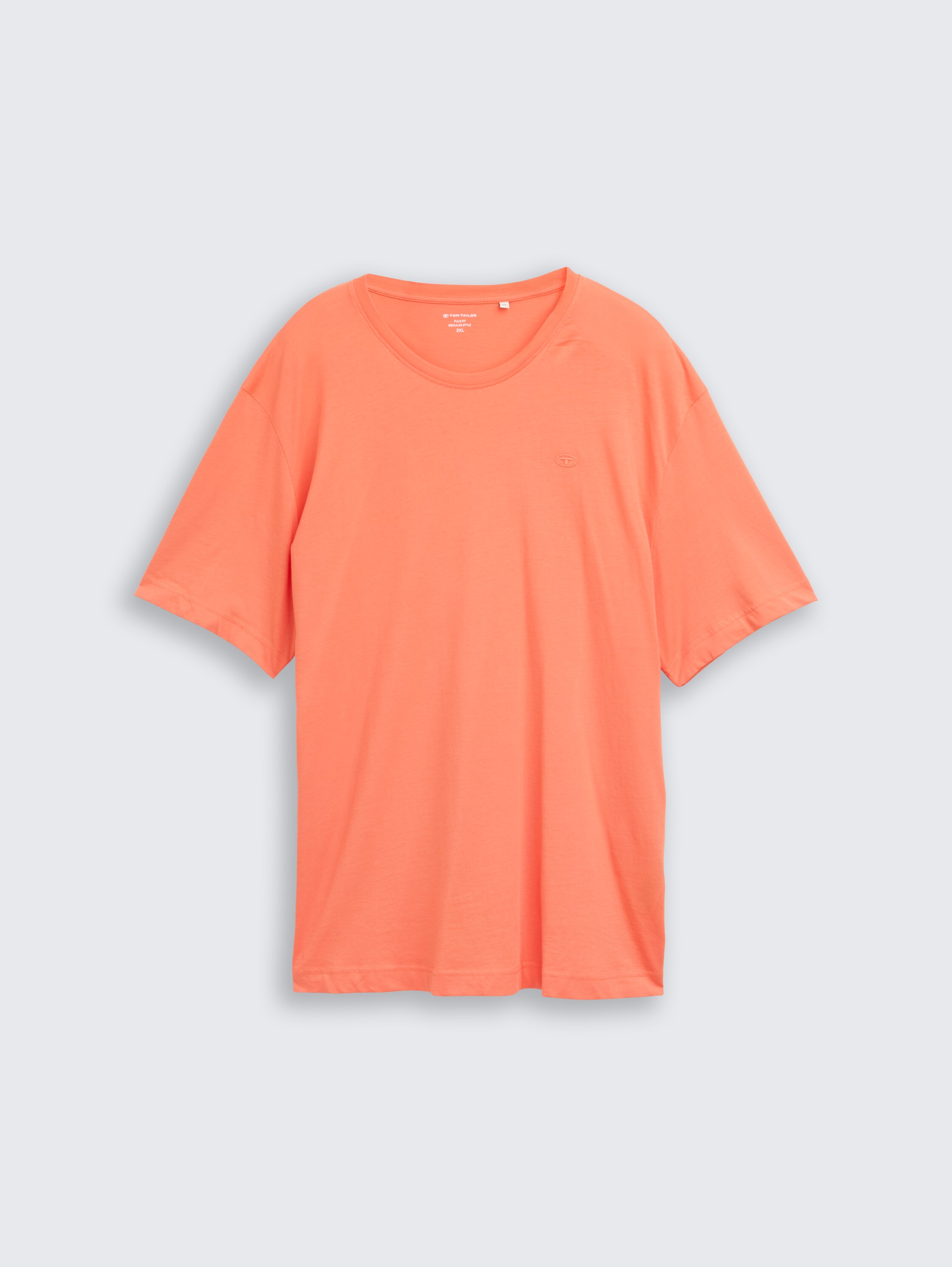 Plus Size - T-Shirt mit Logo-Stickerei - Wild Coral - Vorder-Produkt-Ansicht