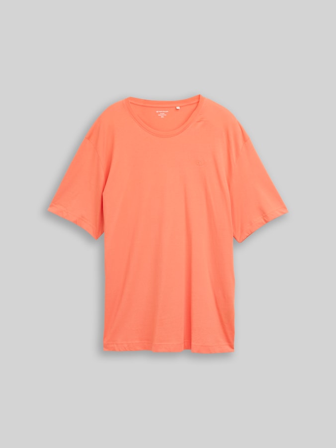 Plus Size - T-Shirt mit Logo-Stickerei von Men Plus Size, Wild Coral