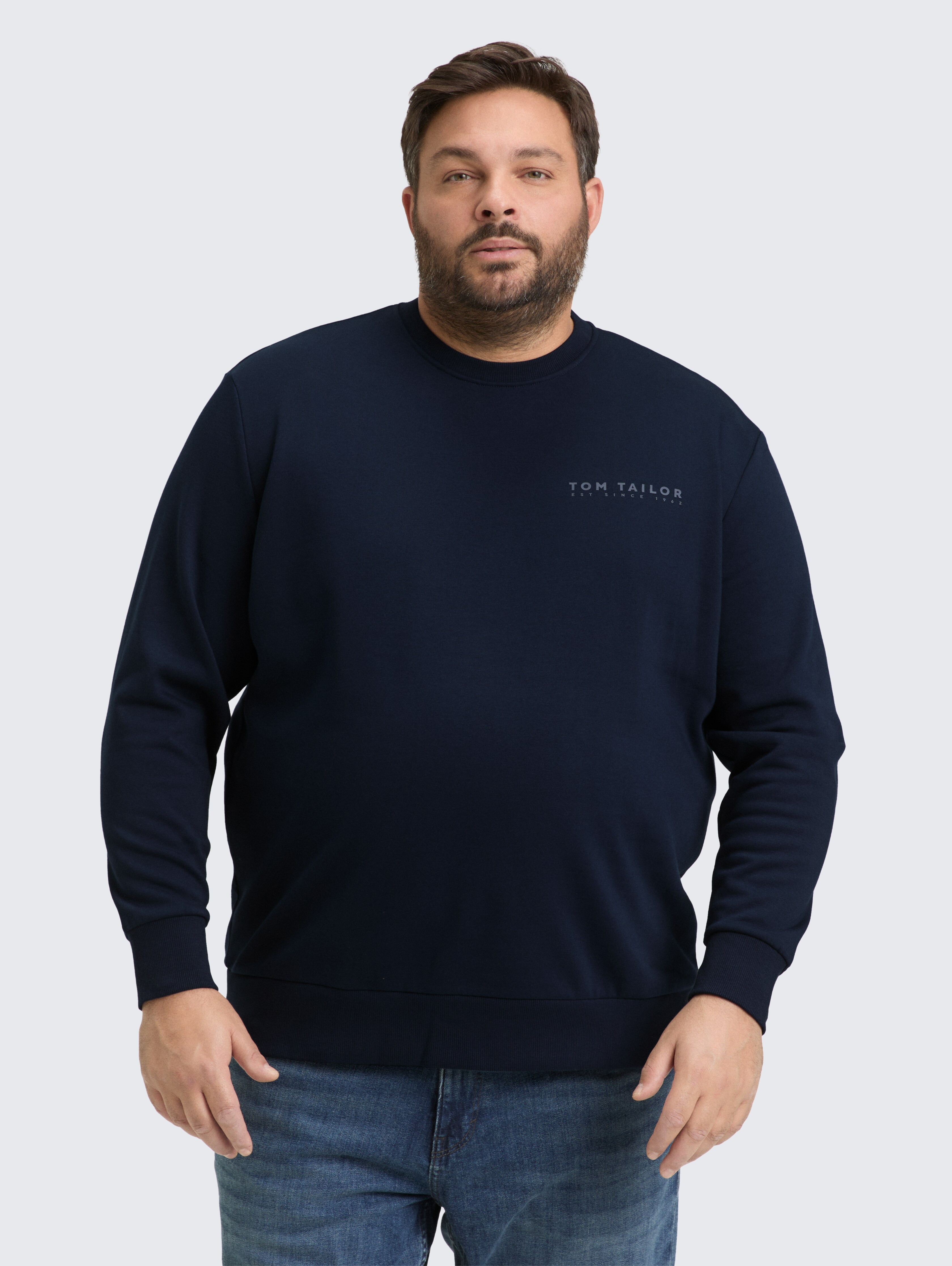 Plus Size - Sweatshirt mit Logo-Print von Men Plus Size, sky captain blue