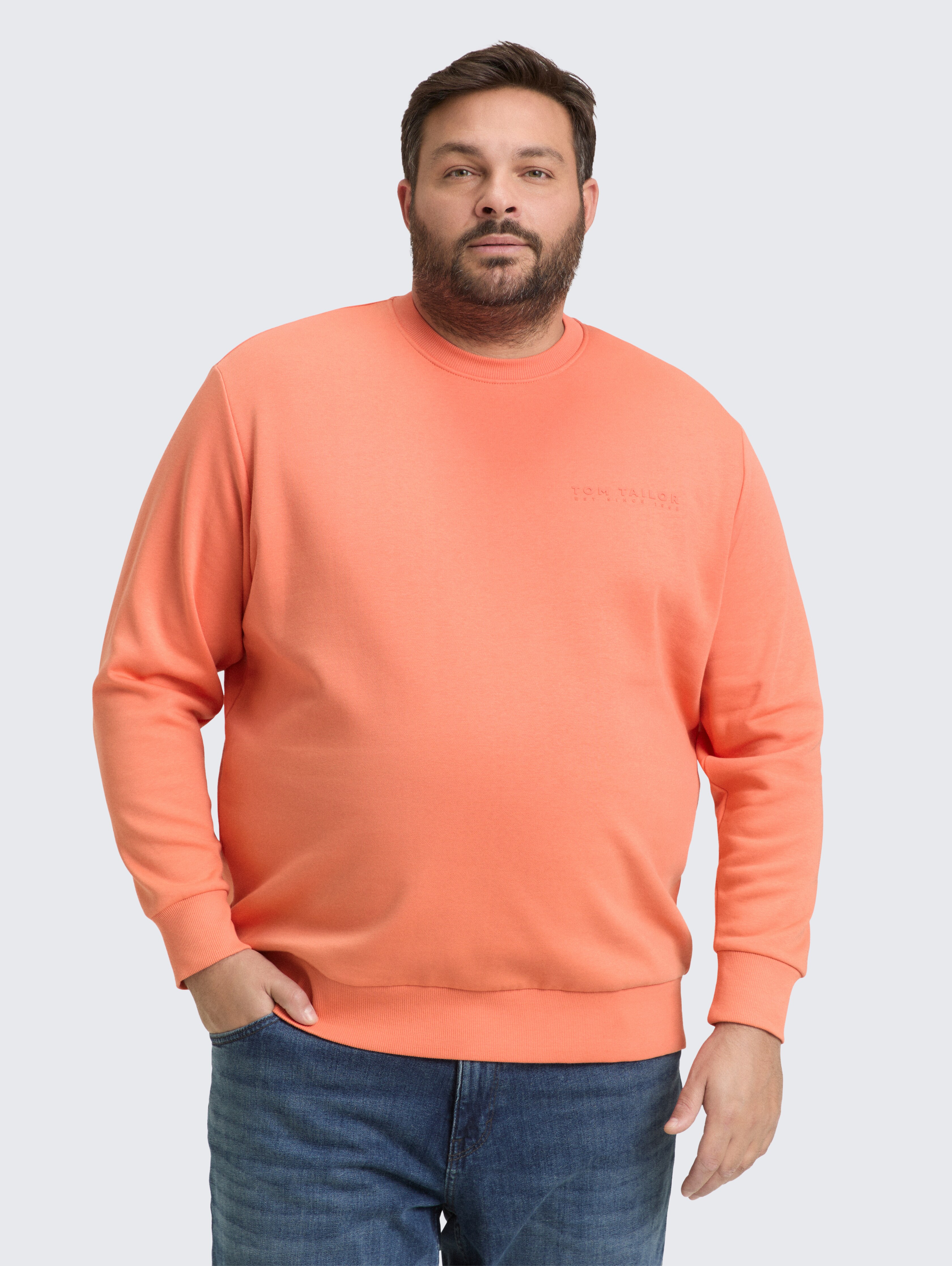 Plus Size - Sweatshirt mit Logo-Print von Men Plus Size, Wild Coral