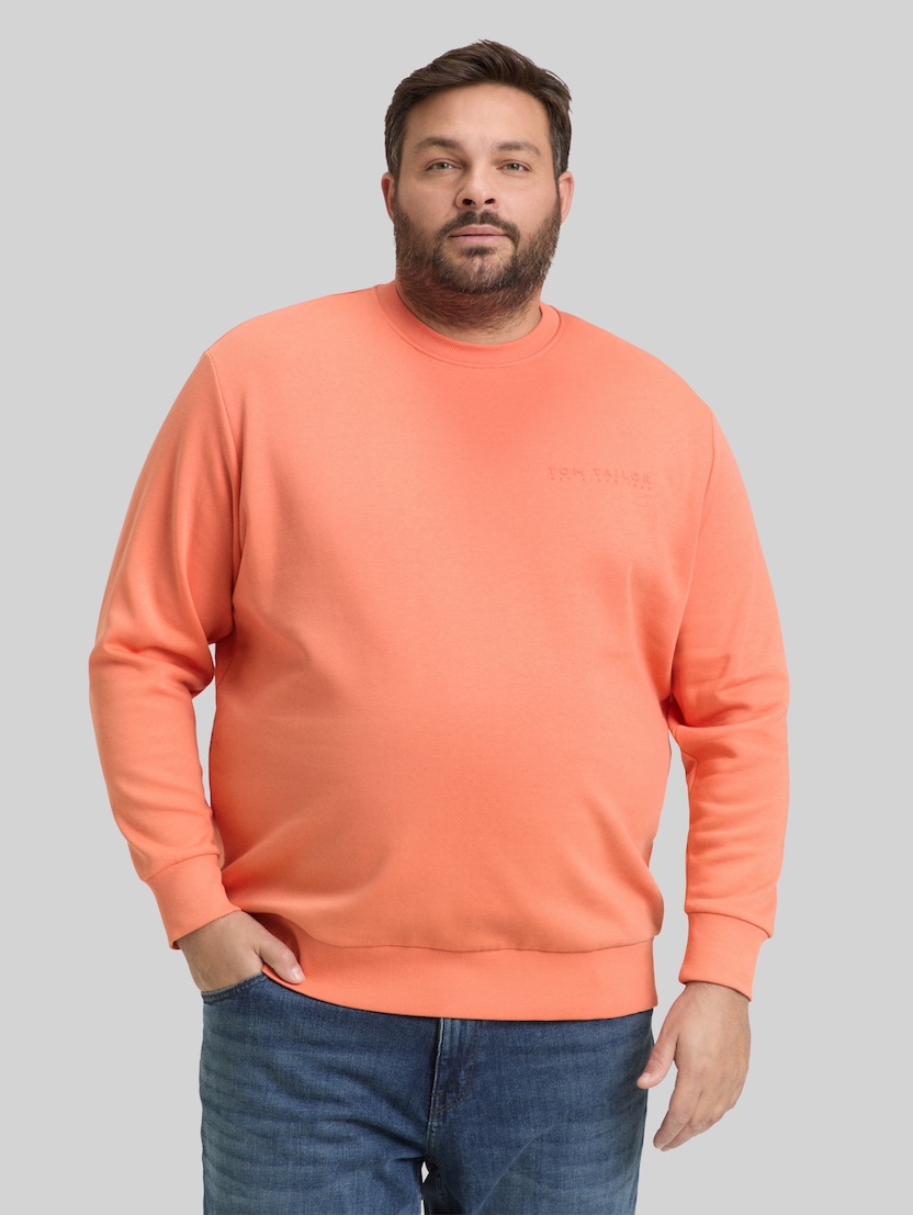 Plus Size - Sweatshirt mit Logo-Print von Men Plus Size, Wild Coral