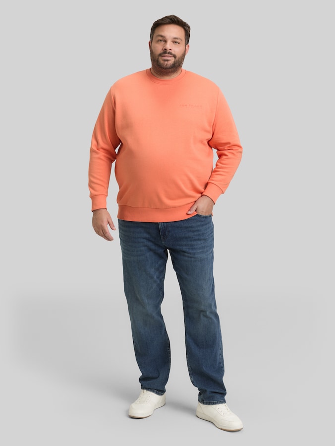 Plus Size - Sweat-shirt avec logo imprimé par Men Plus Size, Wild Coral