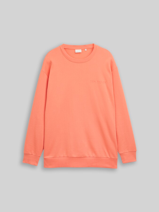 Plus Size - Sweatshirt with logo print by Men Plus Size, Wild Coral