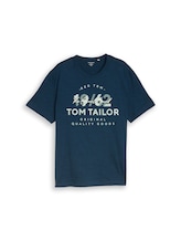 Ausgewählt, Plus Size - T-Shirt mit Logo-Print von Tom Tailor, blau