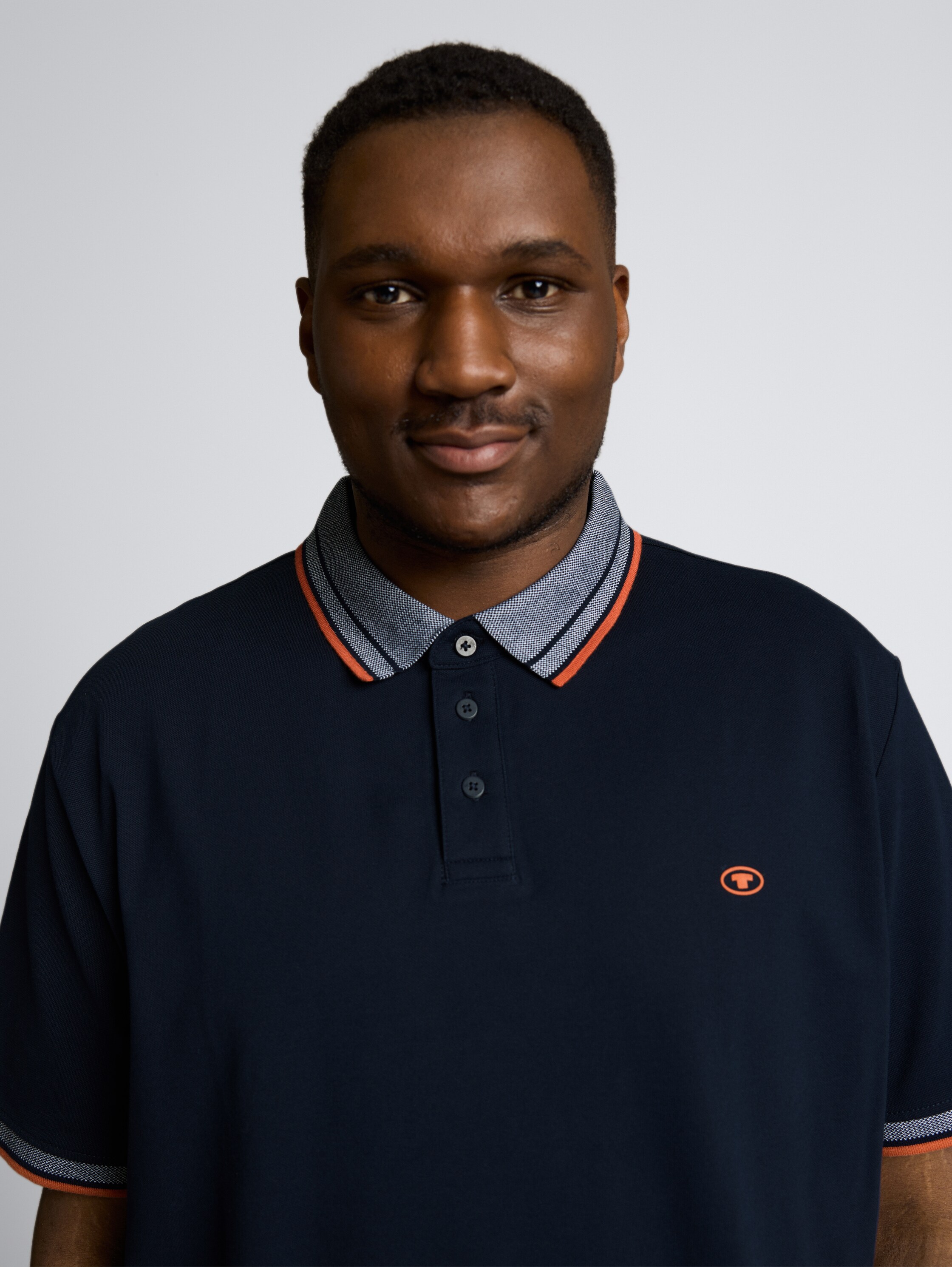 Plus Size - Piqué poloshirt met logo-print - sky captain blue