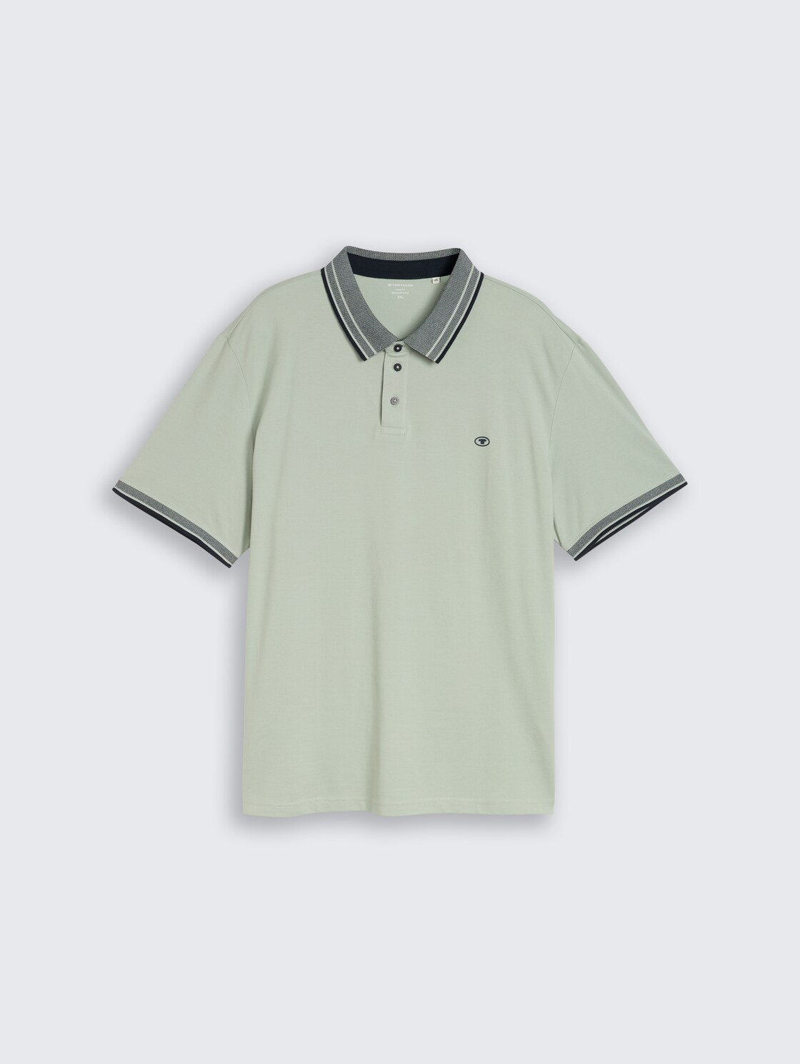 Plus Size - Piqué Poloshirt mit Logo-Print - soft greyish green