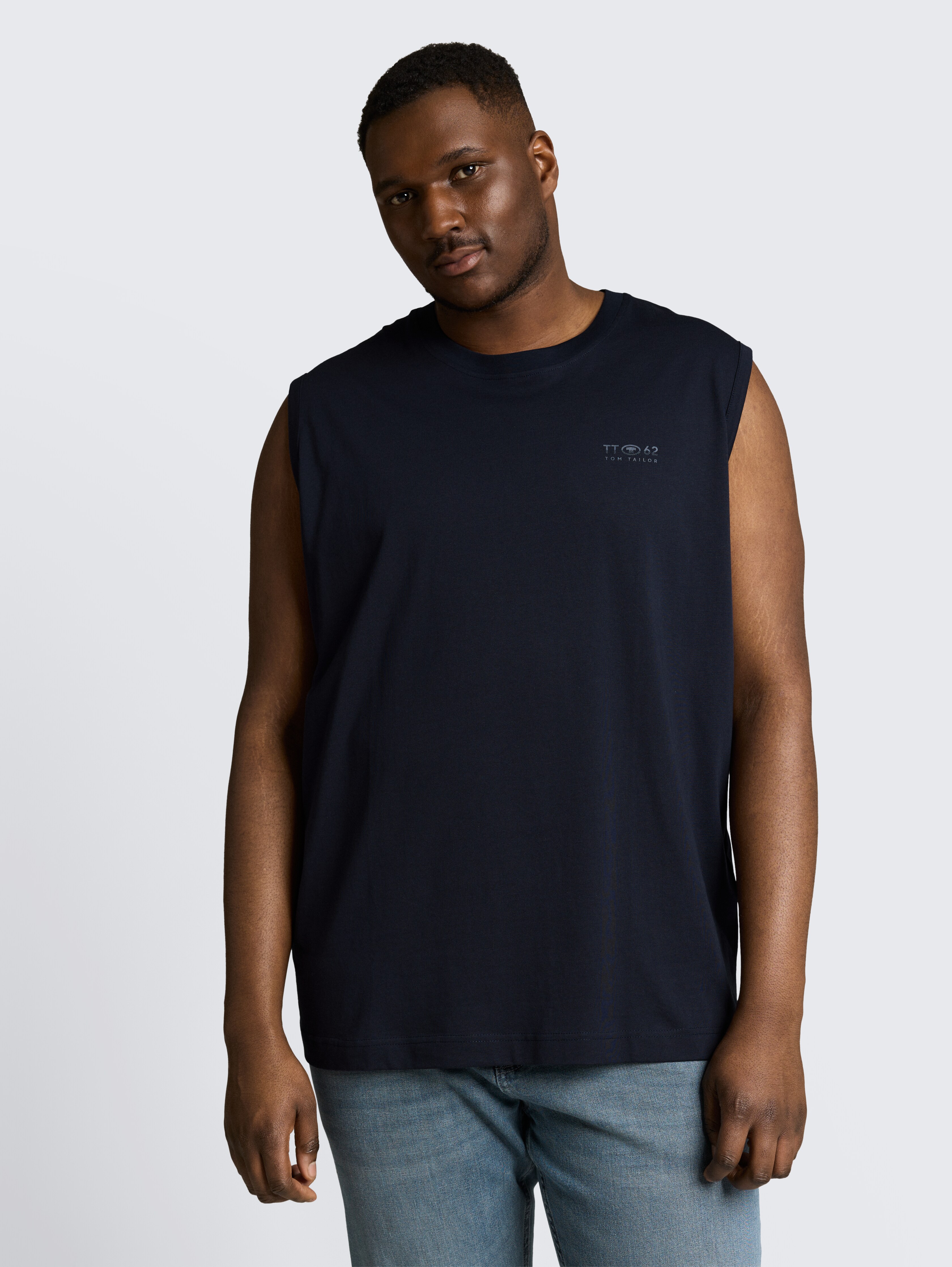 Plus Size - Tanktop mit Print von Men Plus Size, sky captain blue