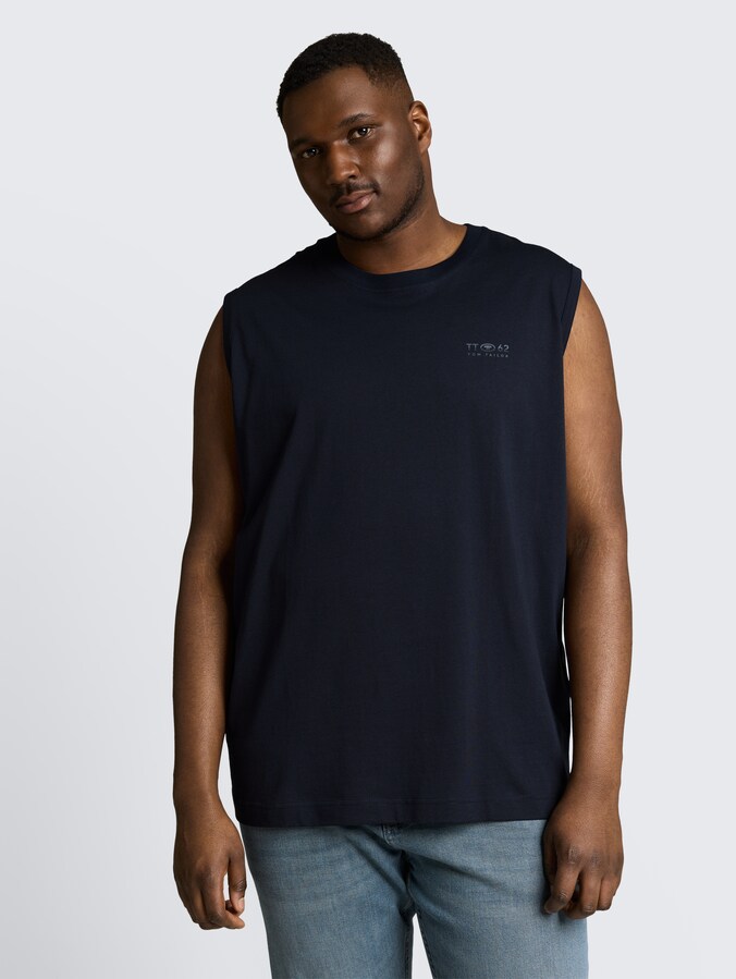 Plus Size - Tanktop mit Print von Men Plus Size, sky captain blue