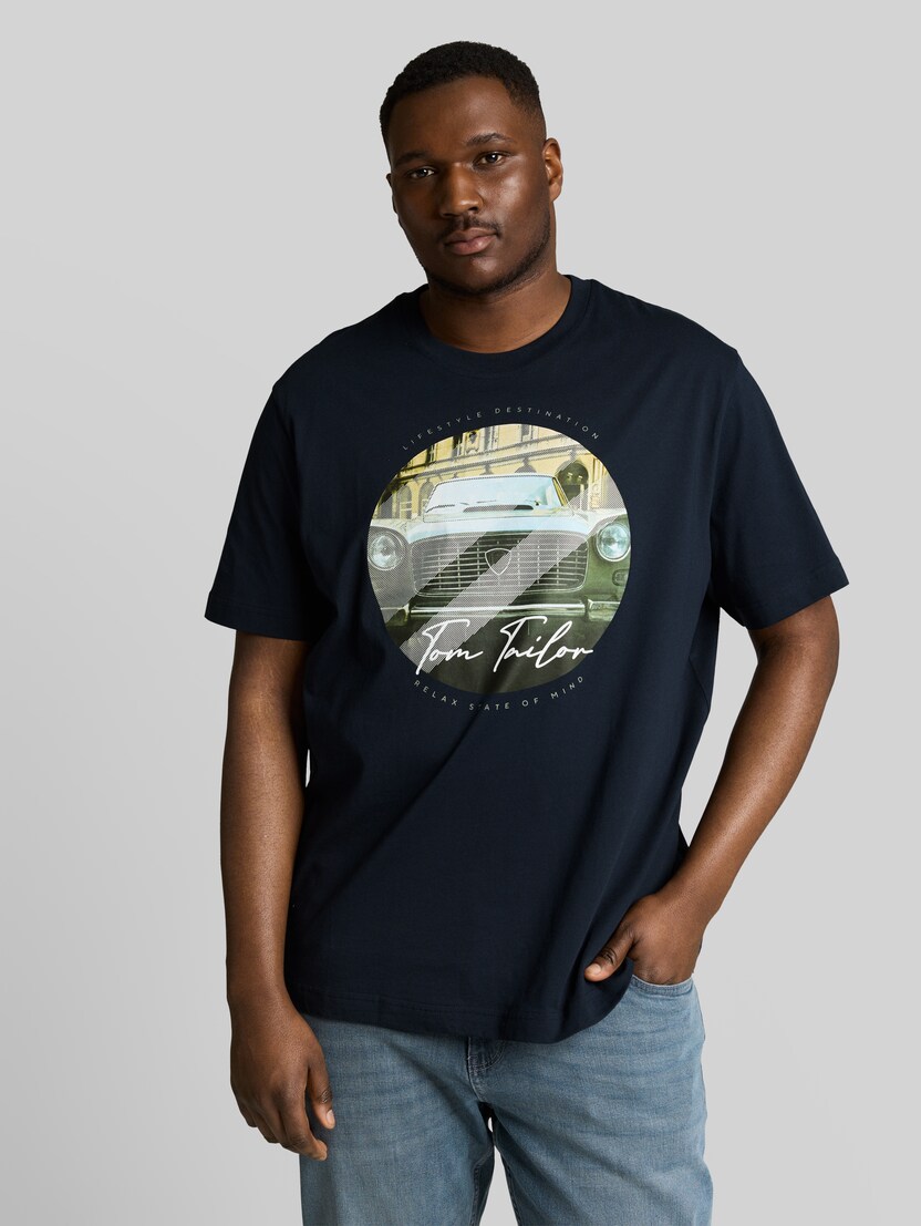 Plus Size - T-Shirt mit Fotoprint von Men Plus Size, sky captain blue