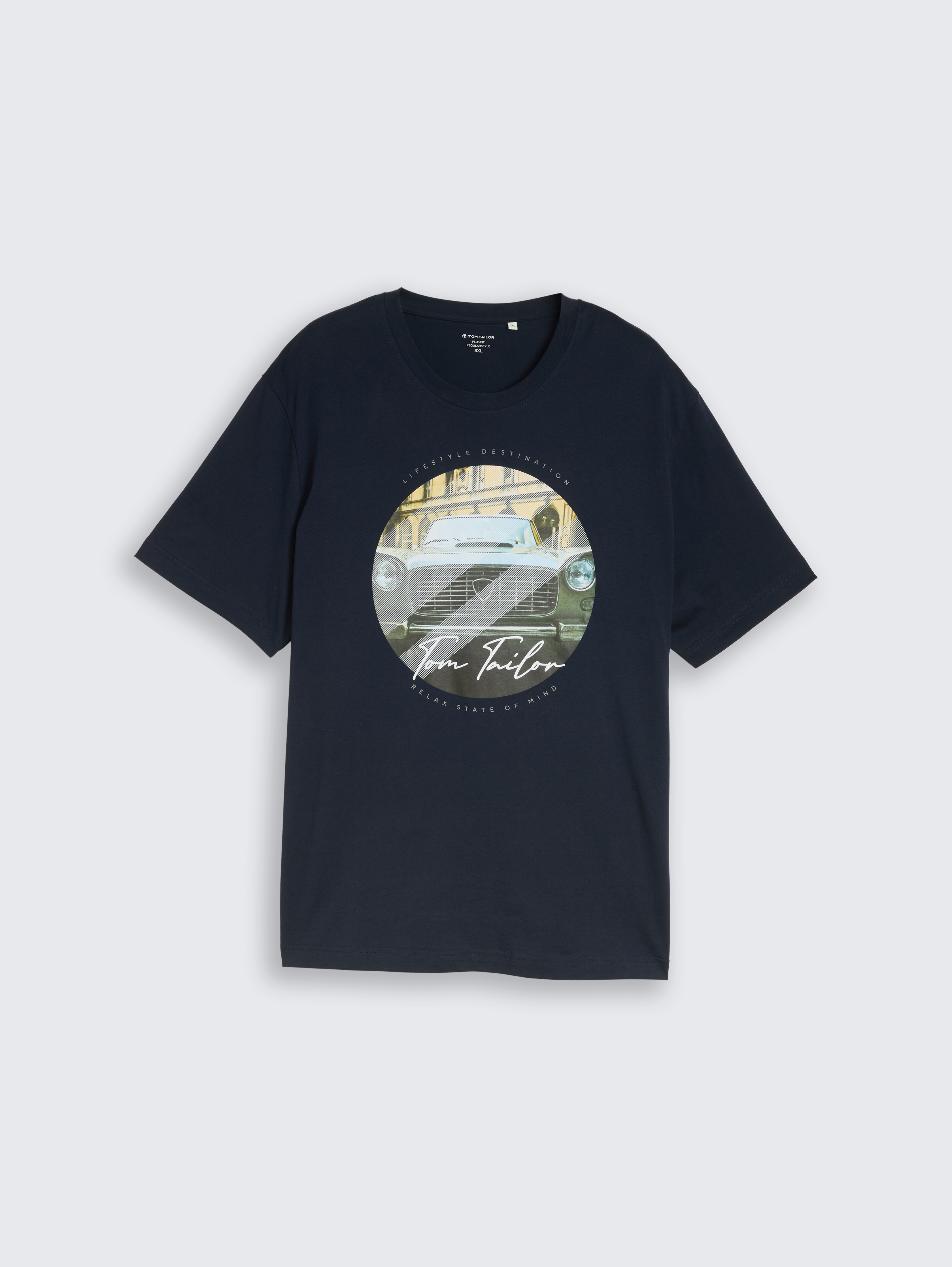 Plus Size - T-shirt met fotoprint door Men Plus Size, sky captain blue