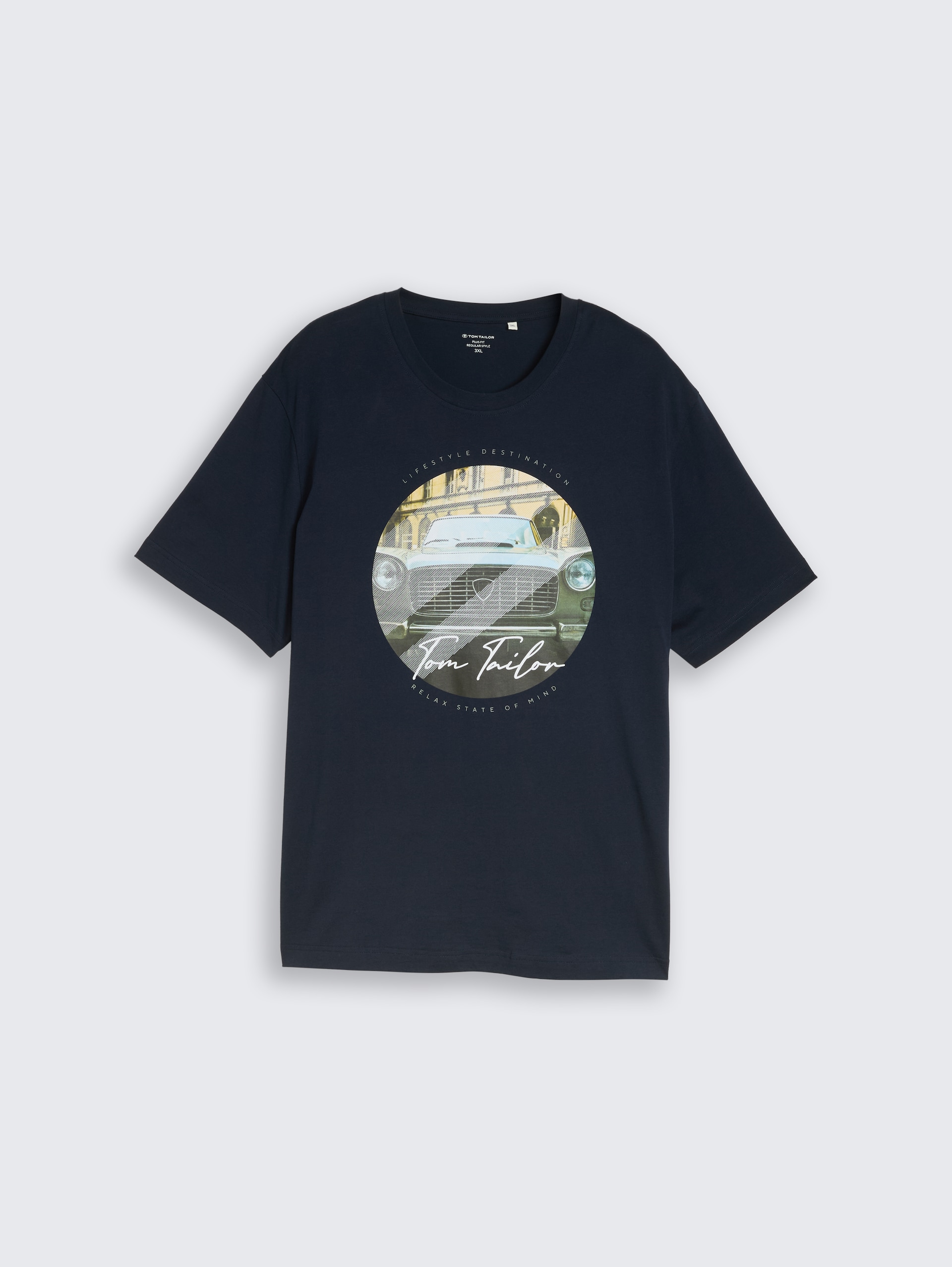 Plus Size - T-shirt with photo print - sky captain blue - Front product view
